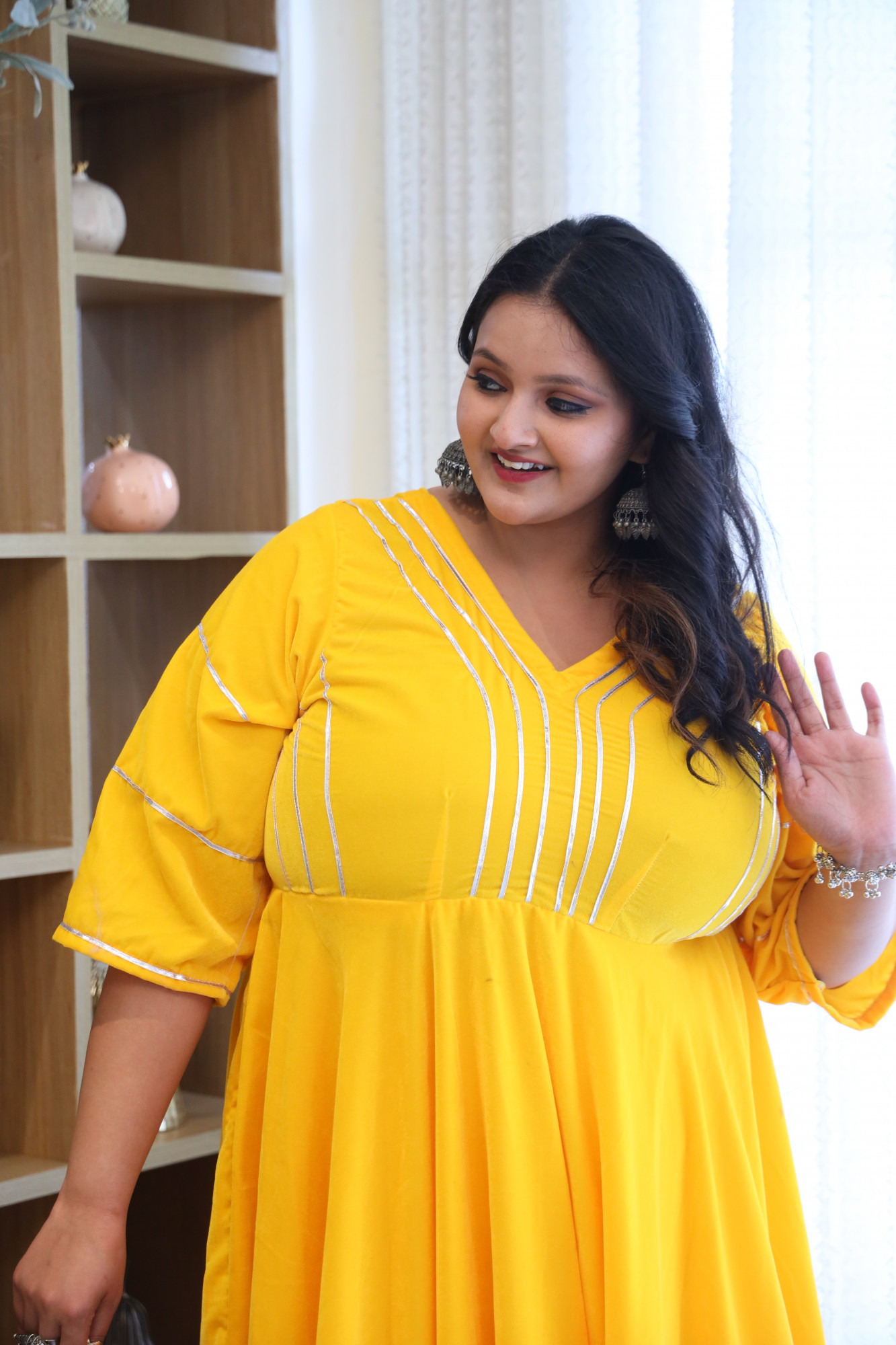 Yellow Anarkali With Embroidered Dupatta