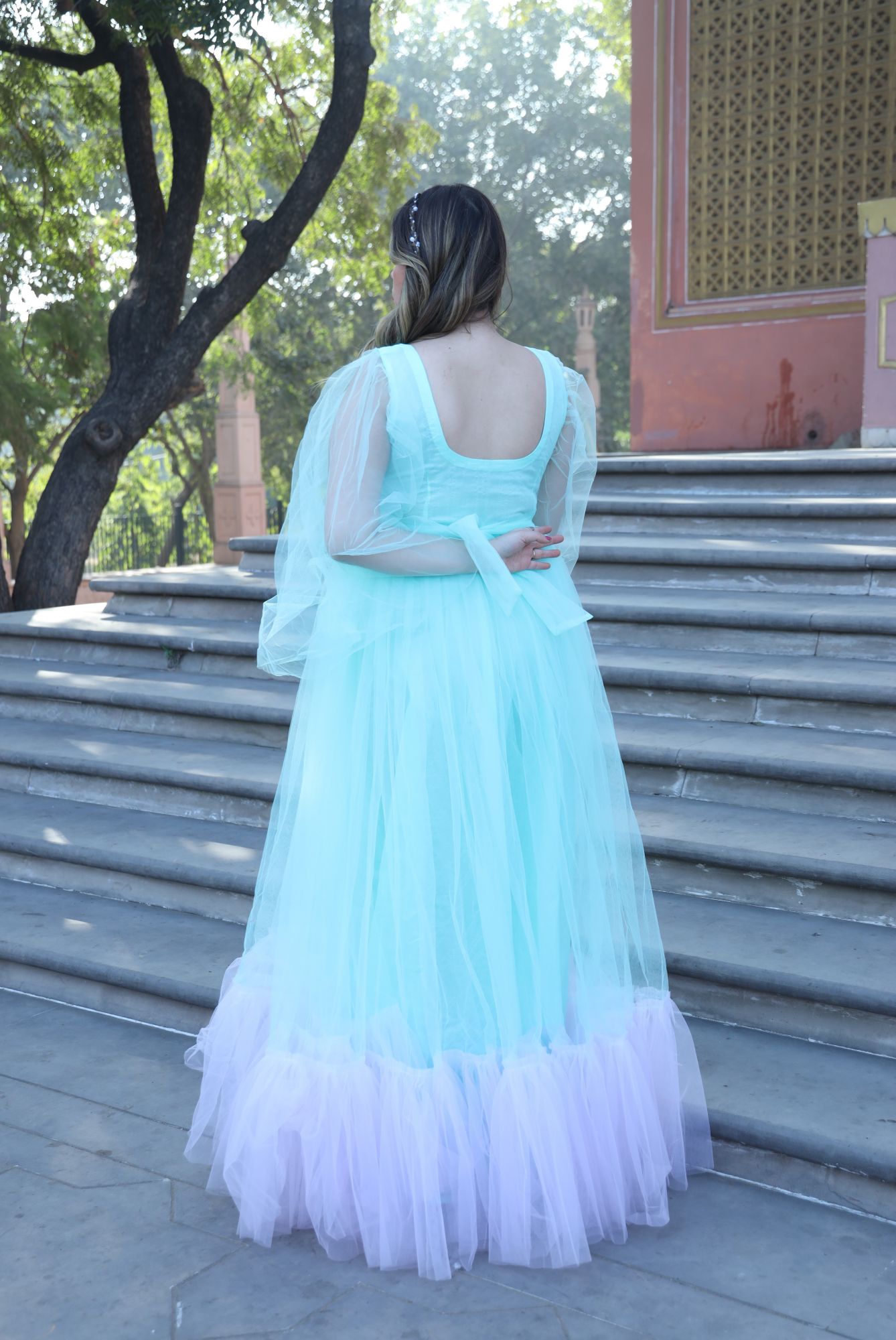 Mint and Pink gown