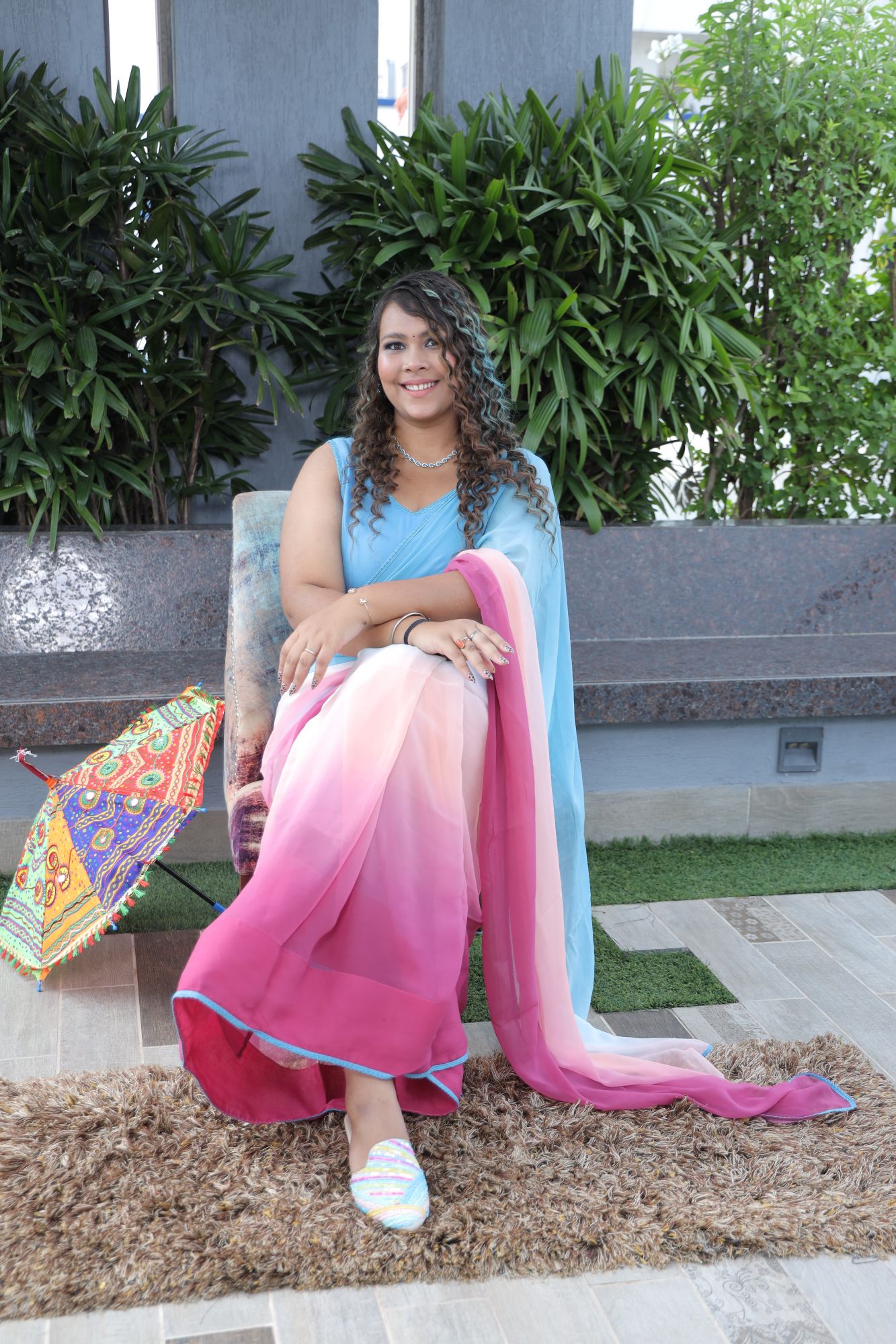 Blue Ombre Alia Bhatt Saree Rocky And Rani