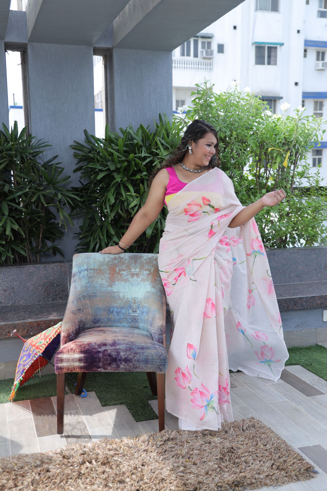 Lotus Chanderi Saree