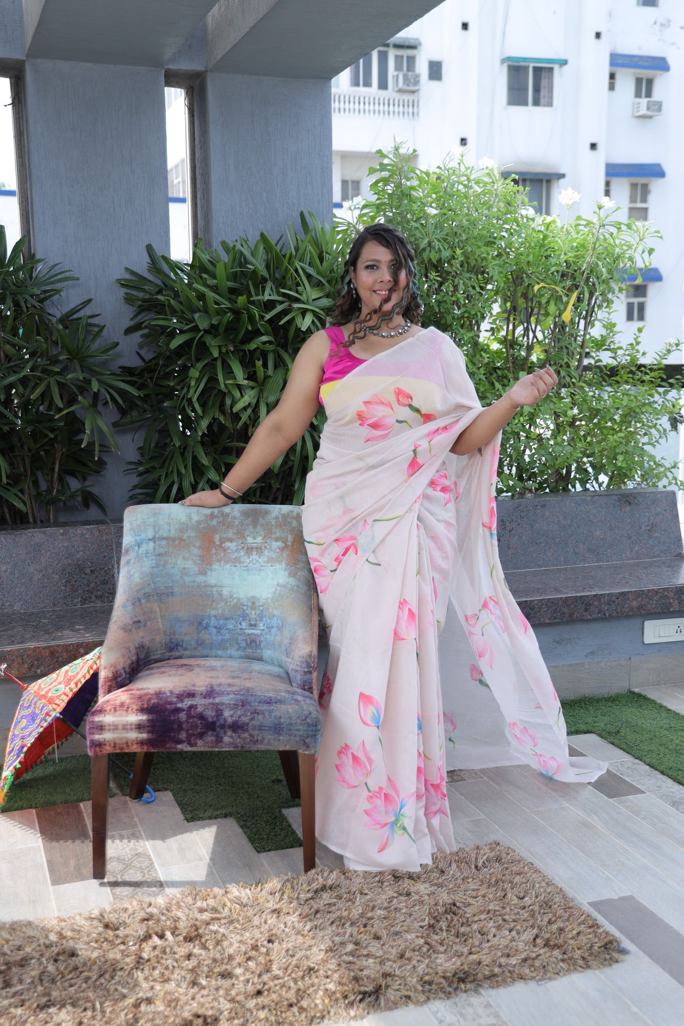 Lotus Chanderi Saree