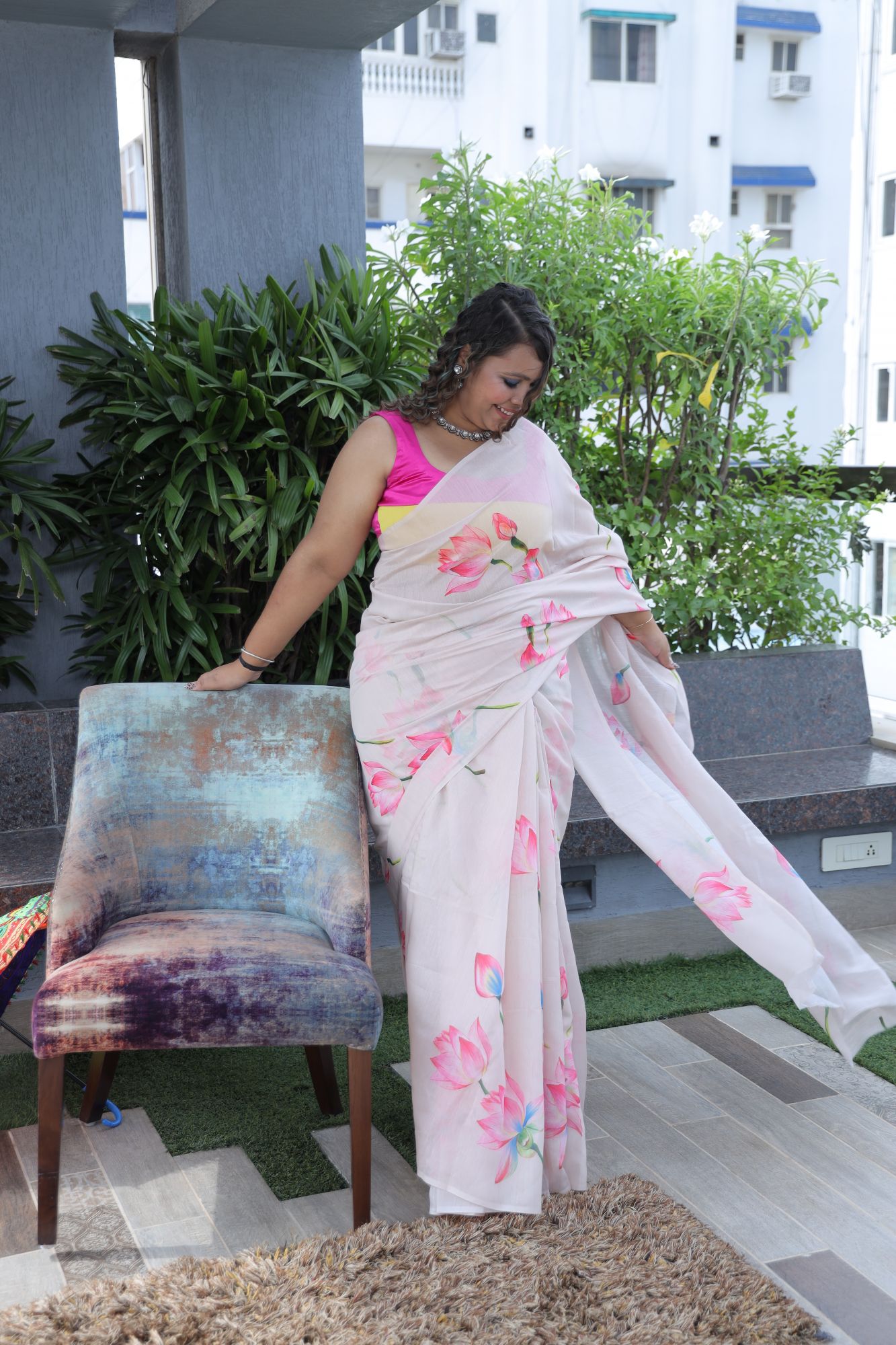 Lotus Chanderi Saree