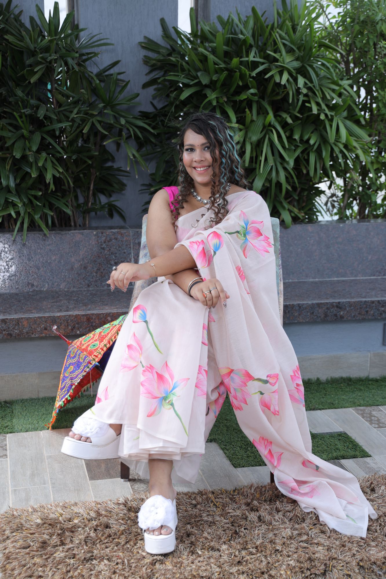 Lotus Chanderi Saree