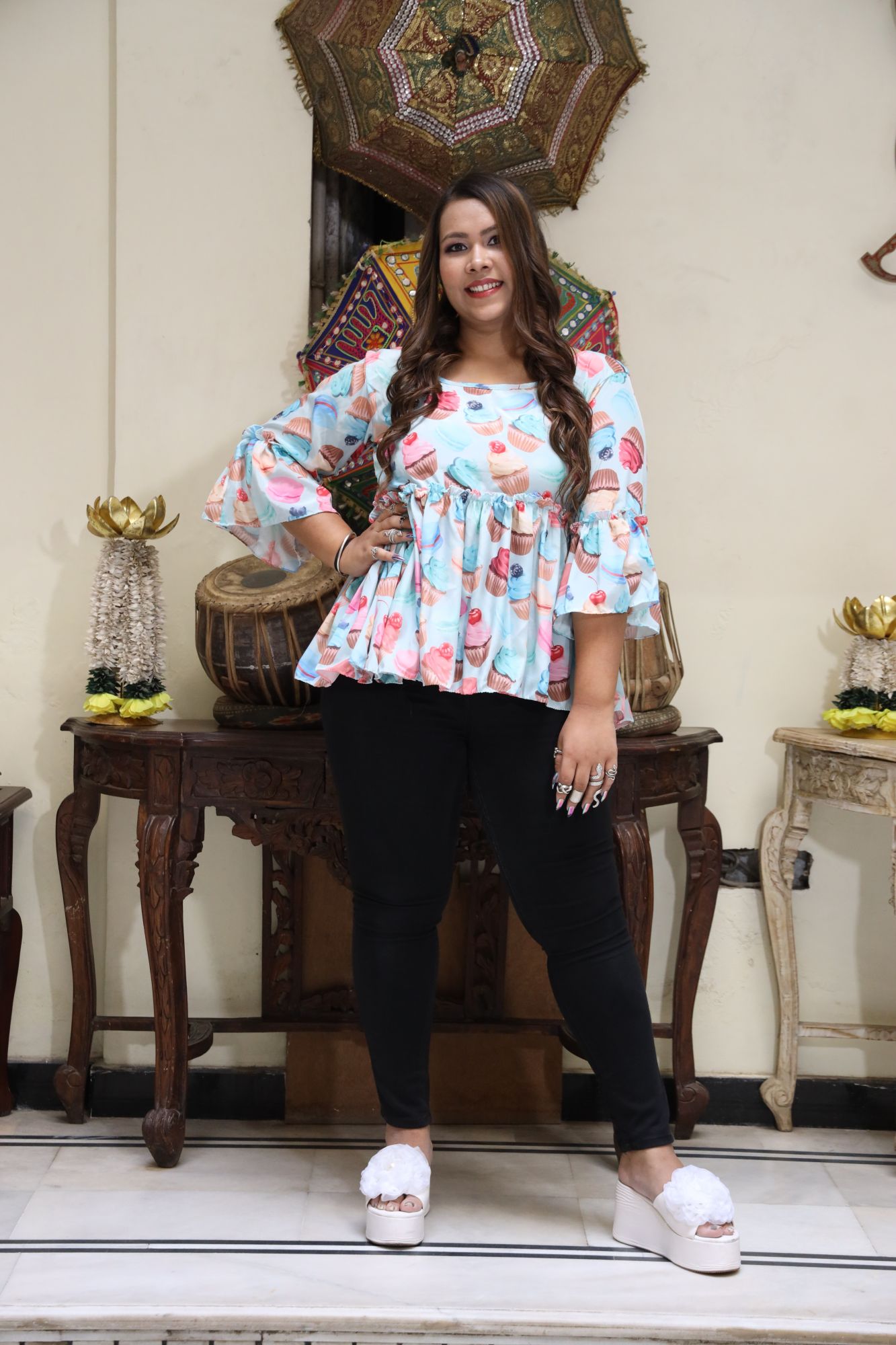 Blue cupcake top