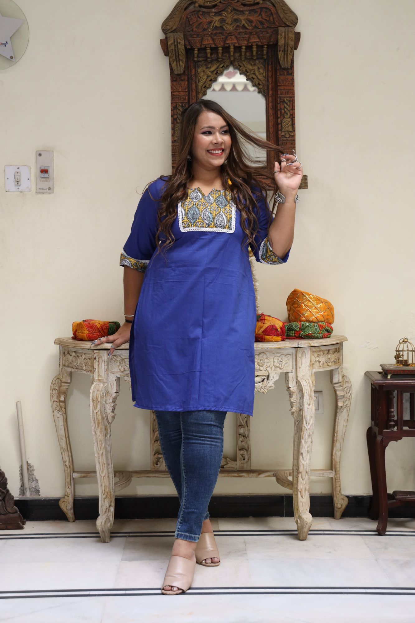 Blue Bloom kurta