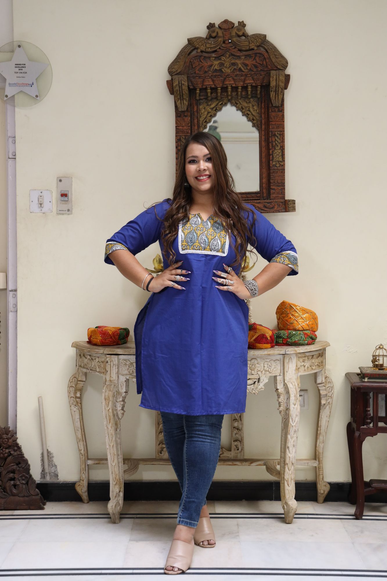 Blue Bloom kurta