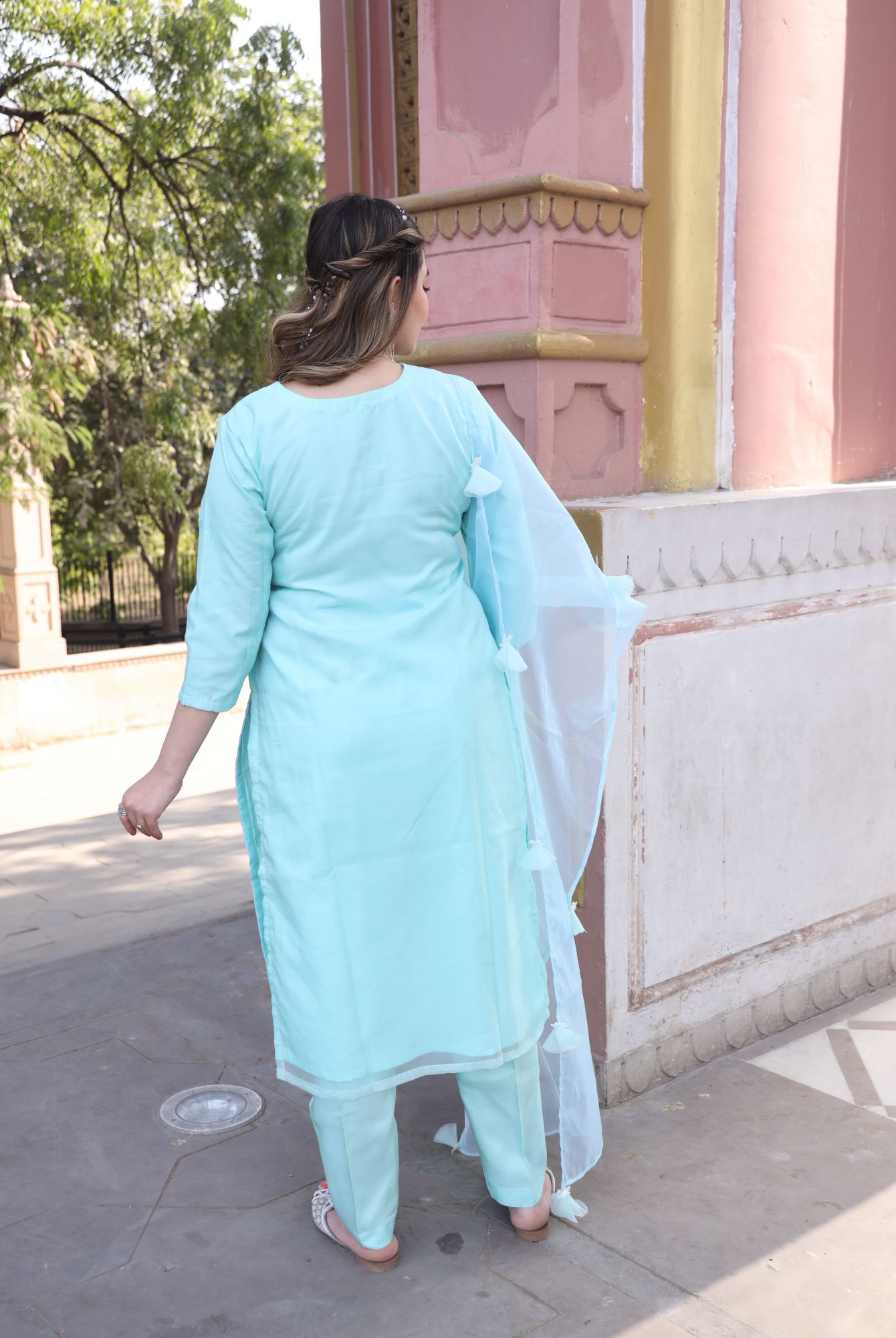 Sea handwork kurta set