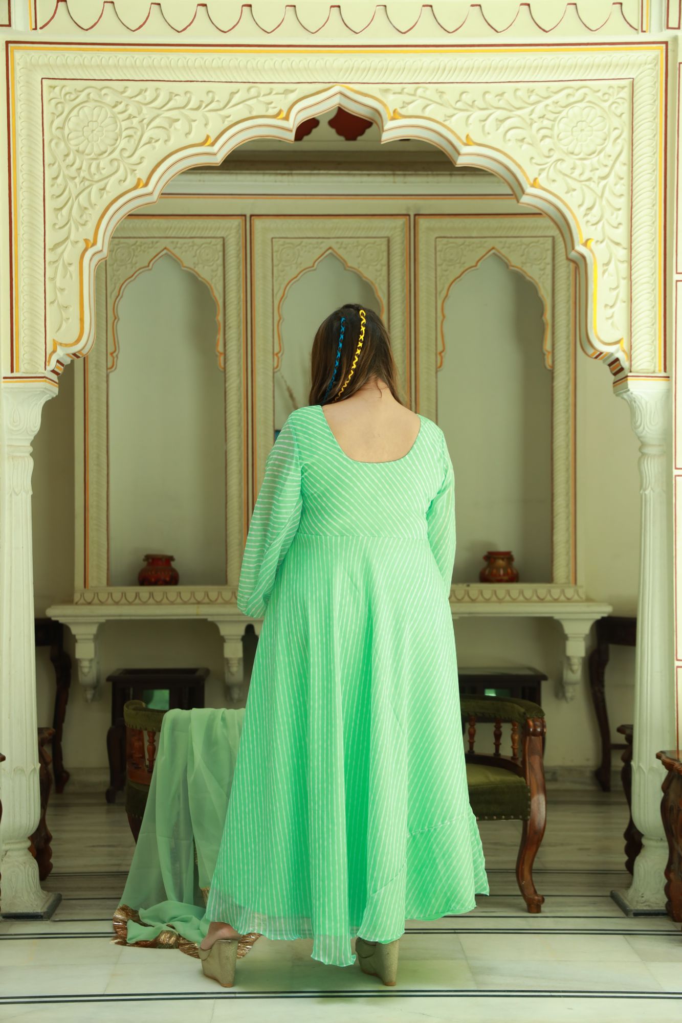 Light green Georgette Anarkali Set