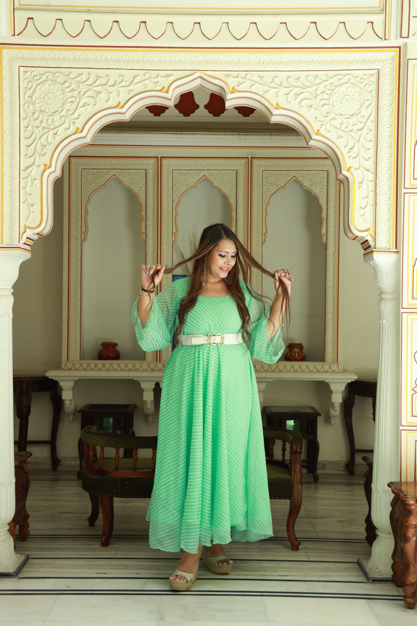 Light green Anarkali Dress