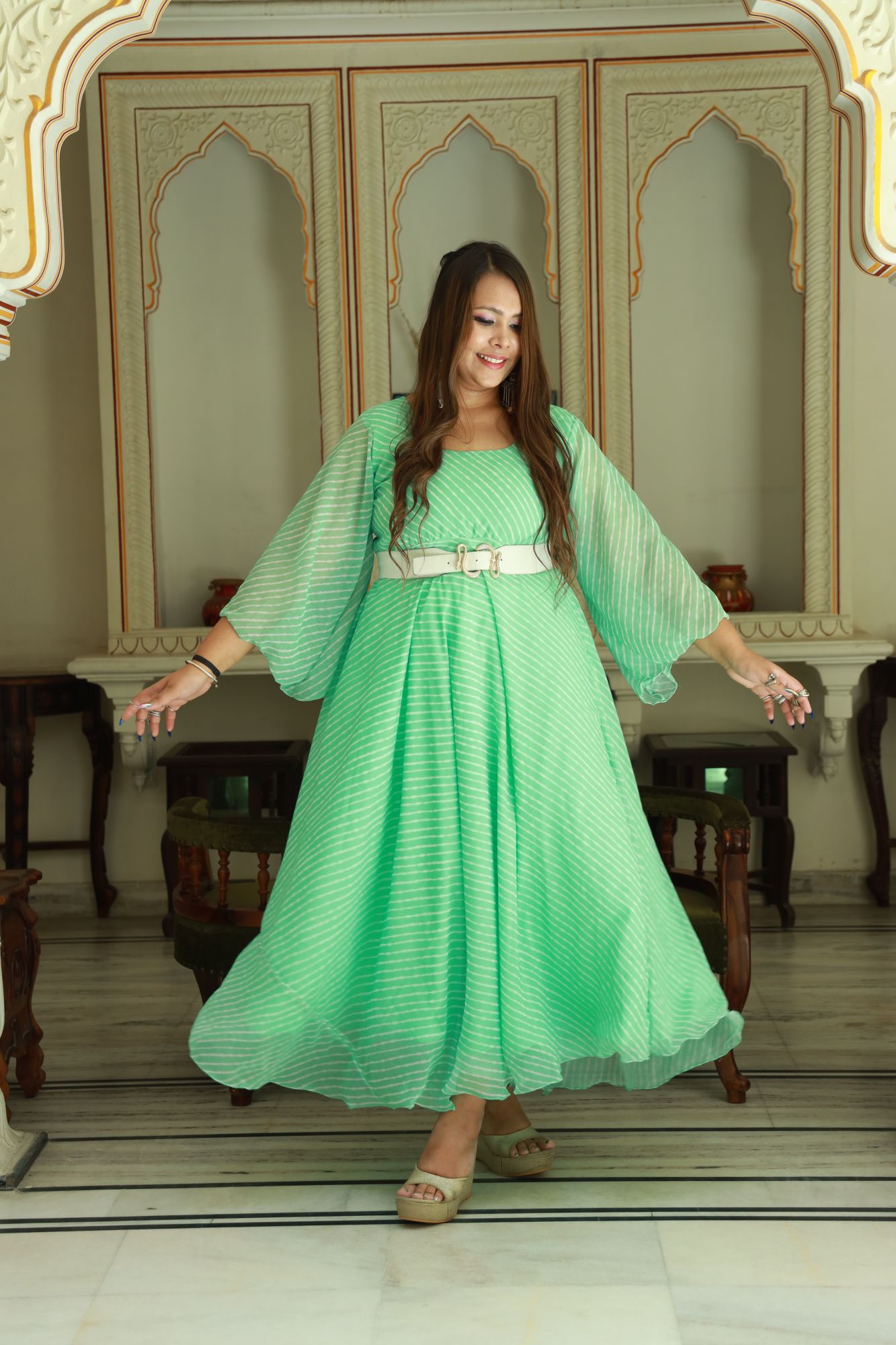 Light green Anarkali Dress