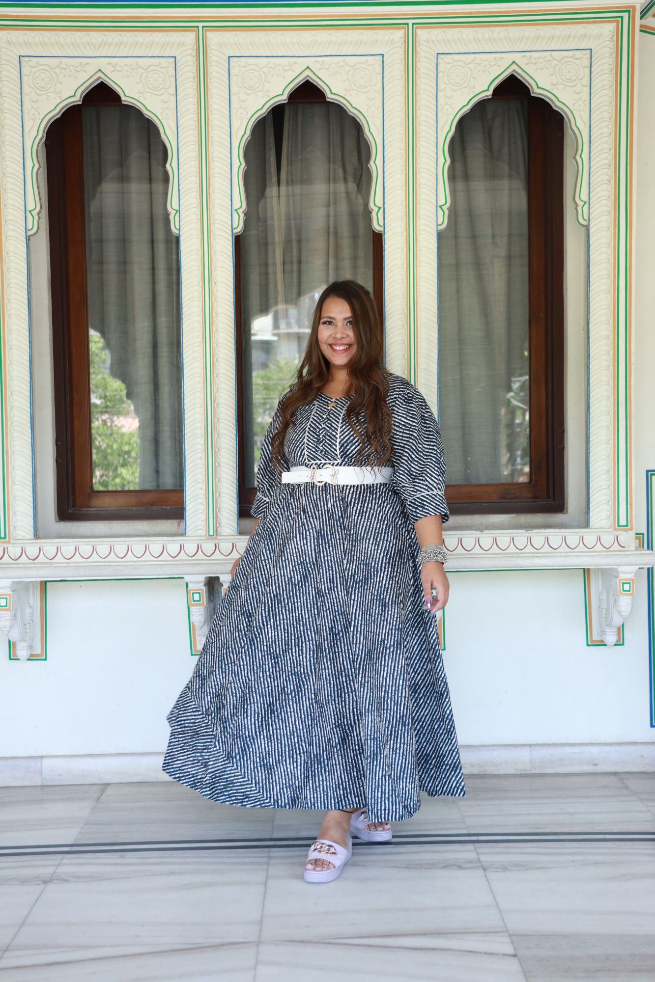 Black Shibori Anarkali Dress
