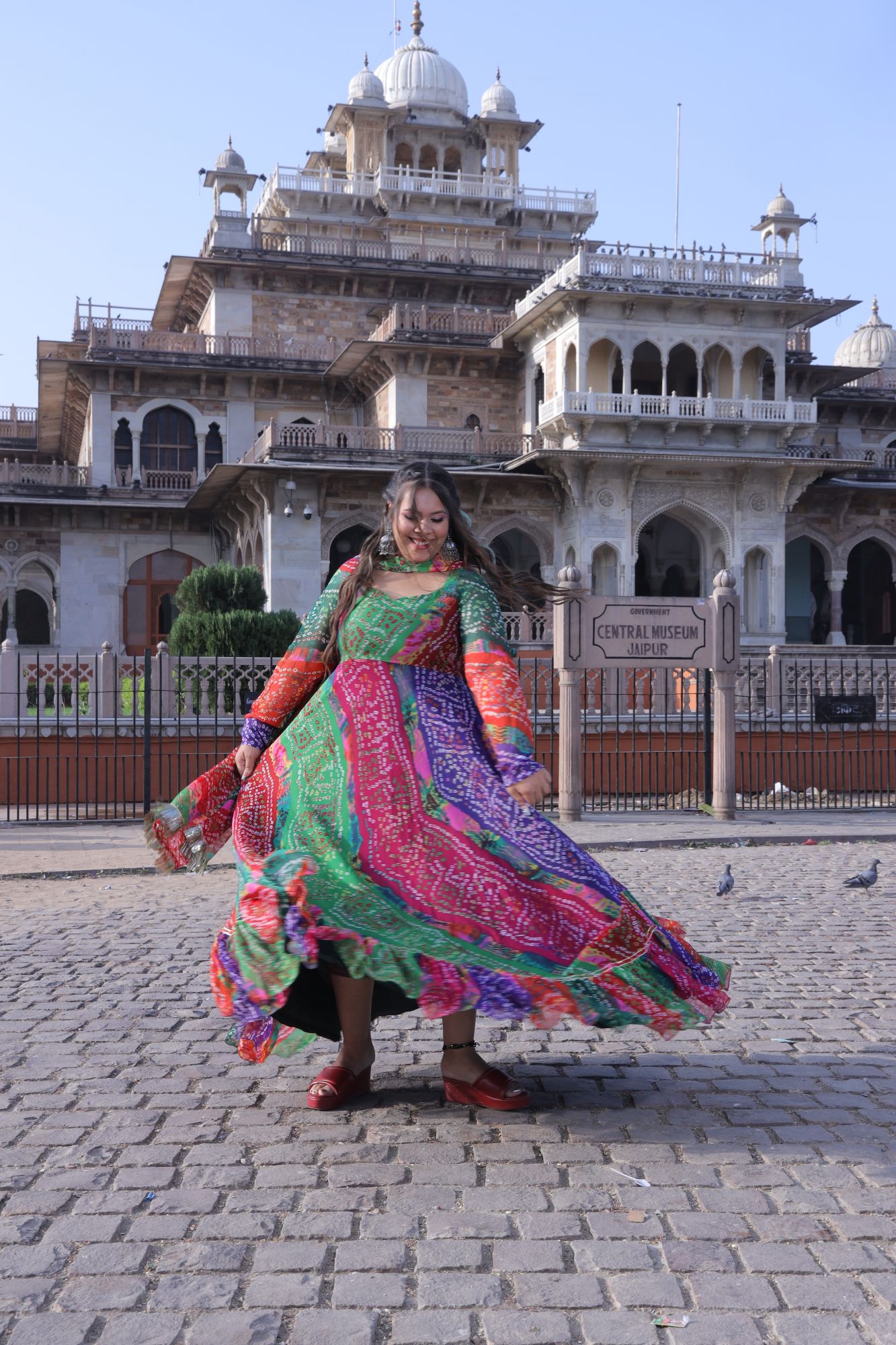 Colorful Bandhani Georgette Anarkali Suit Set