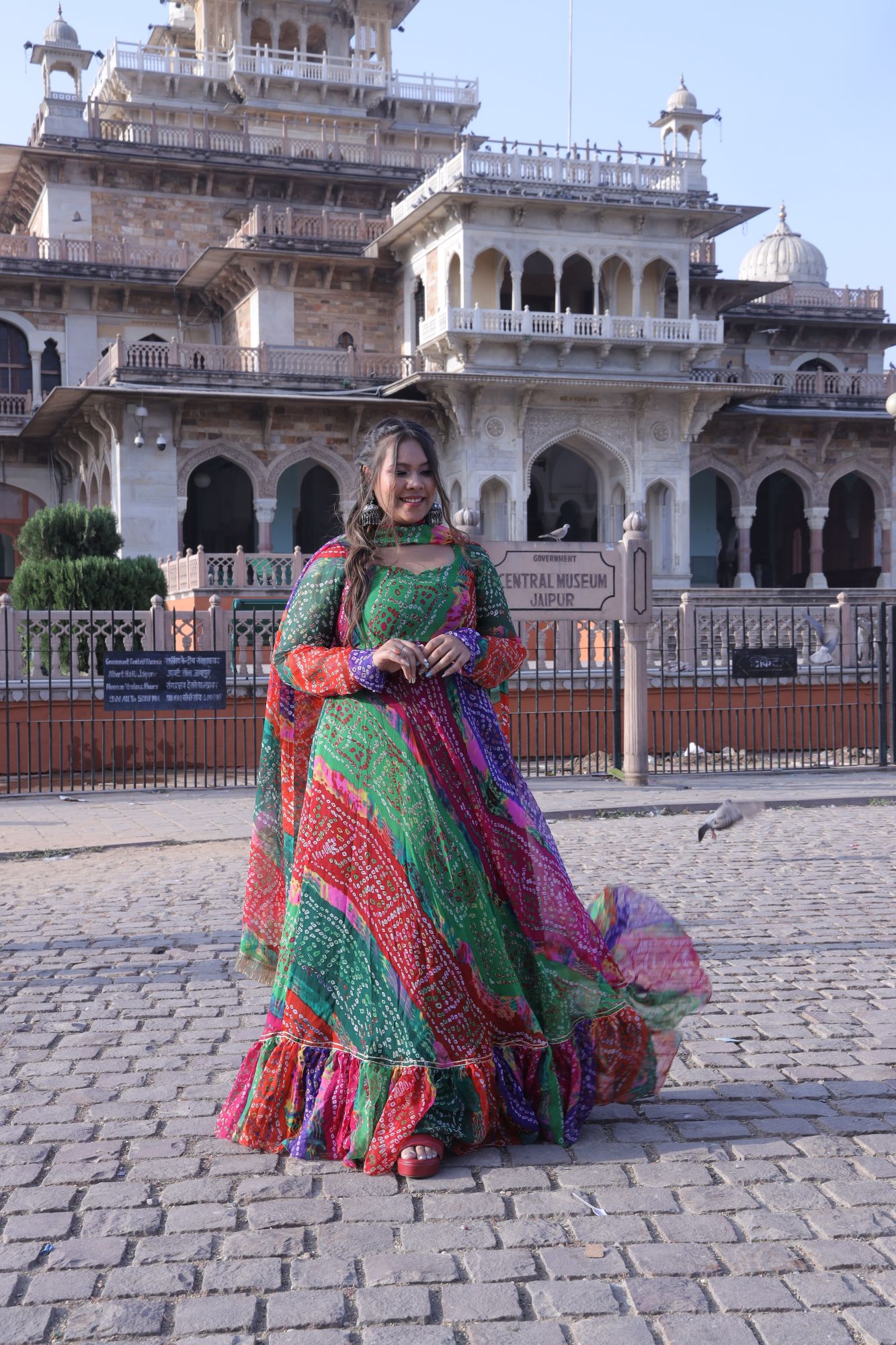 Colorful Bandhani Georgette Anarkali Suit Set