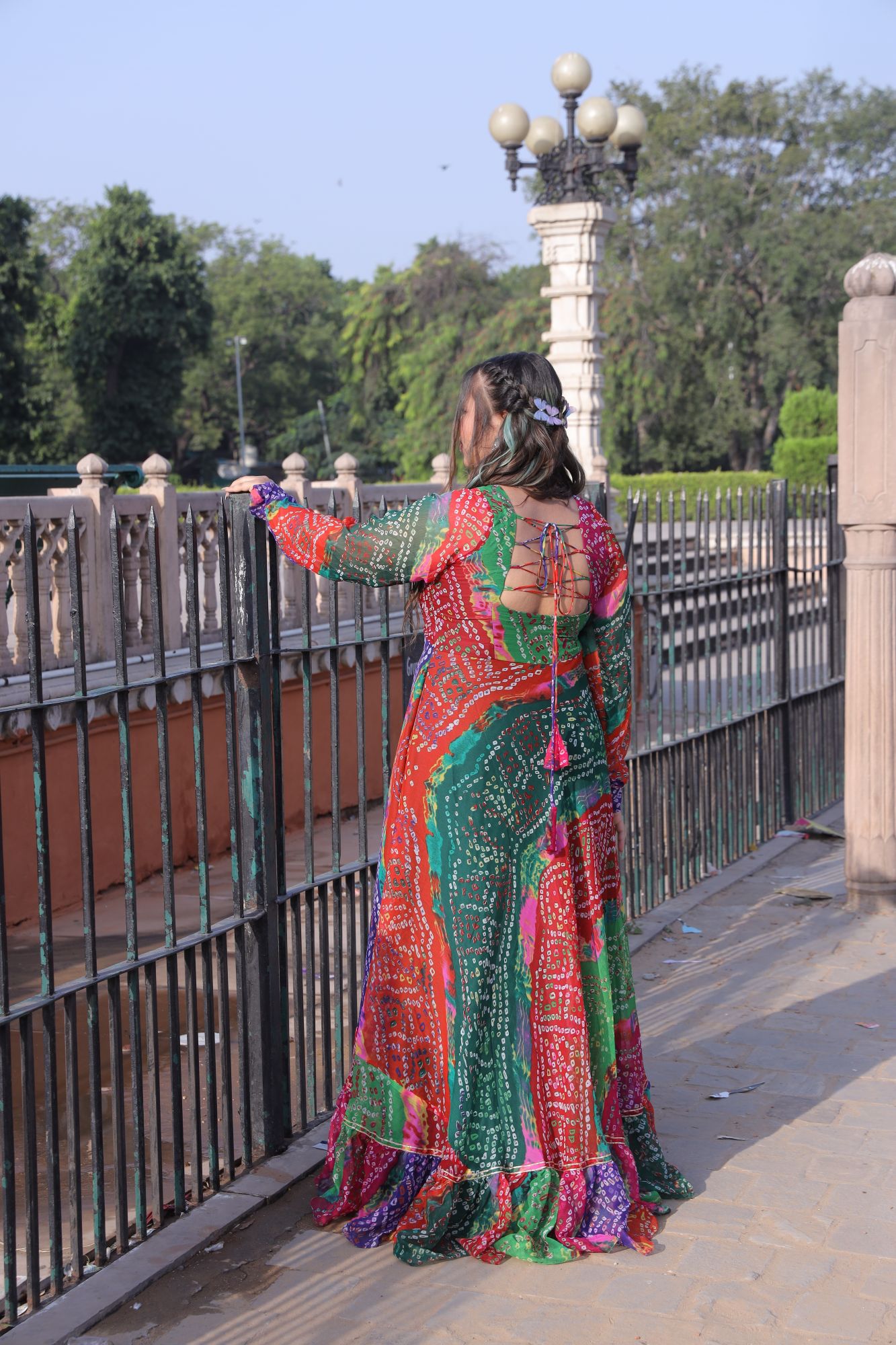 Colorful Bandhani Georgette Anarkali Suit Set