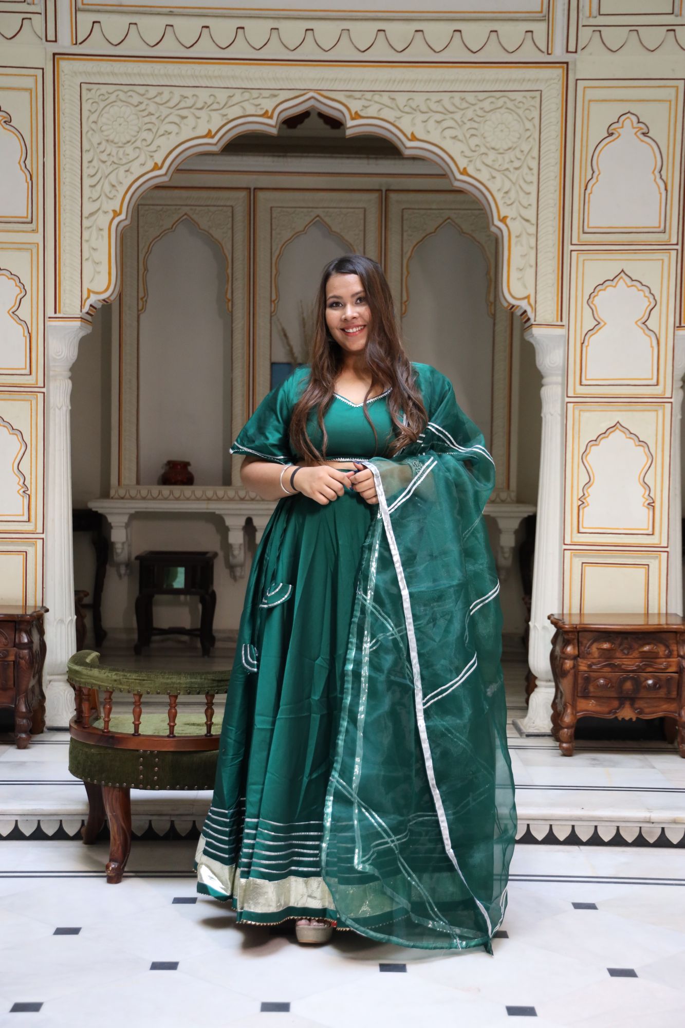 Bottle Green Lehenga Set
