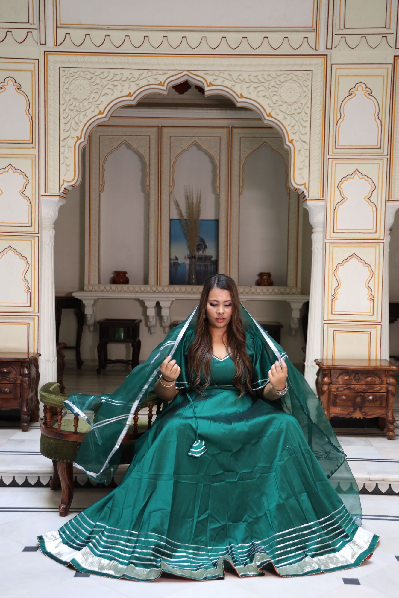 Bottle Green Lehenga Set