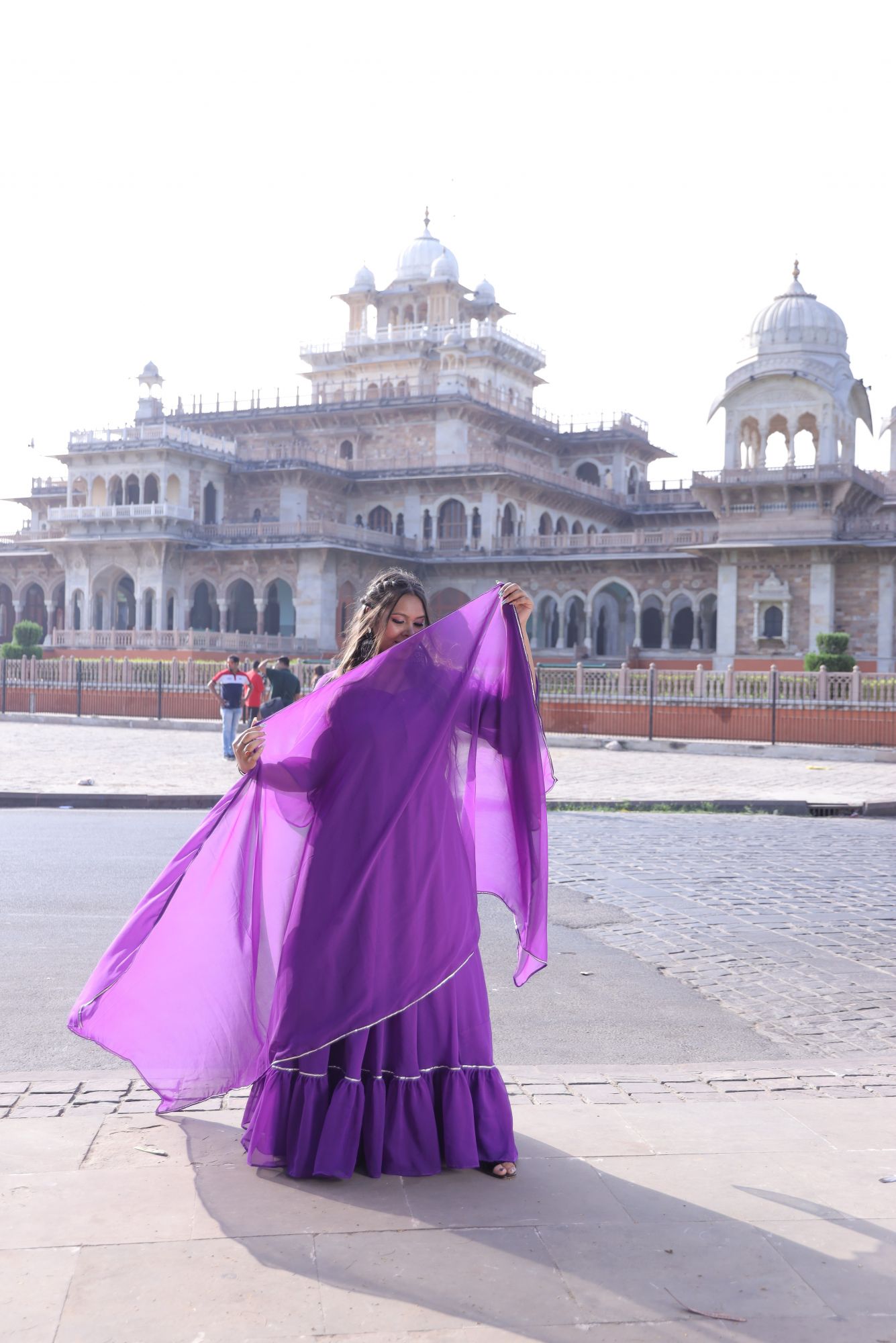 Purple Georgette Anarkali Suit Set