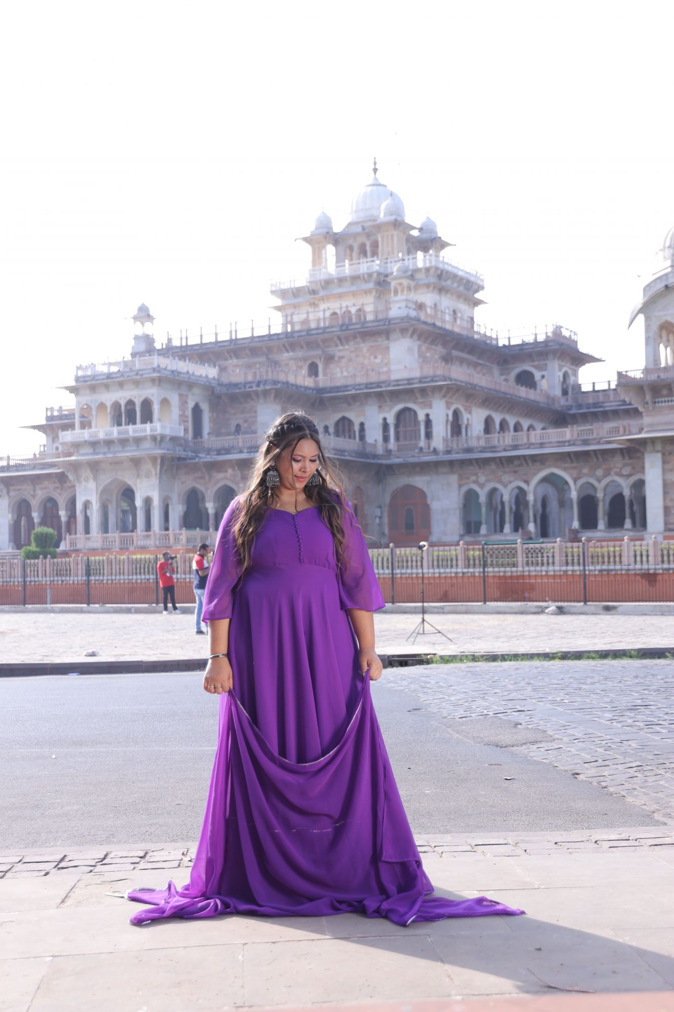 Purple Georgette Anarkali Suit Set