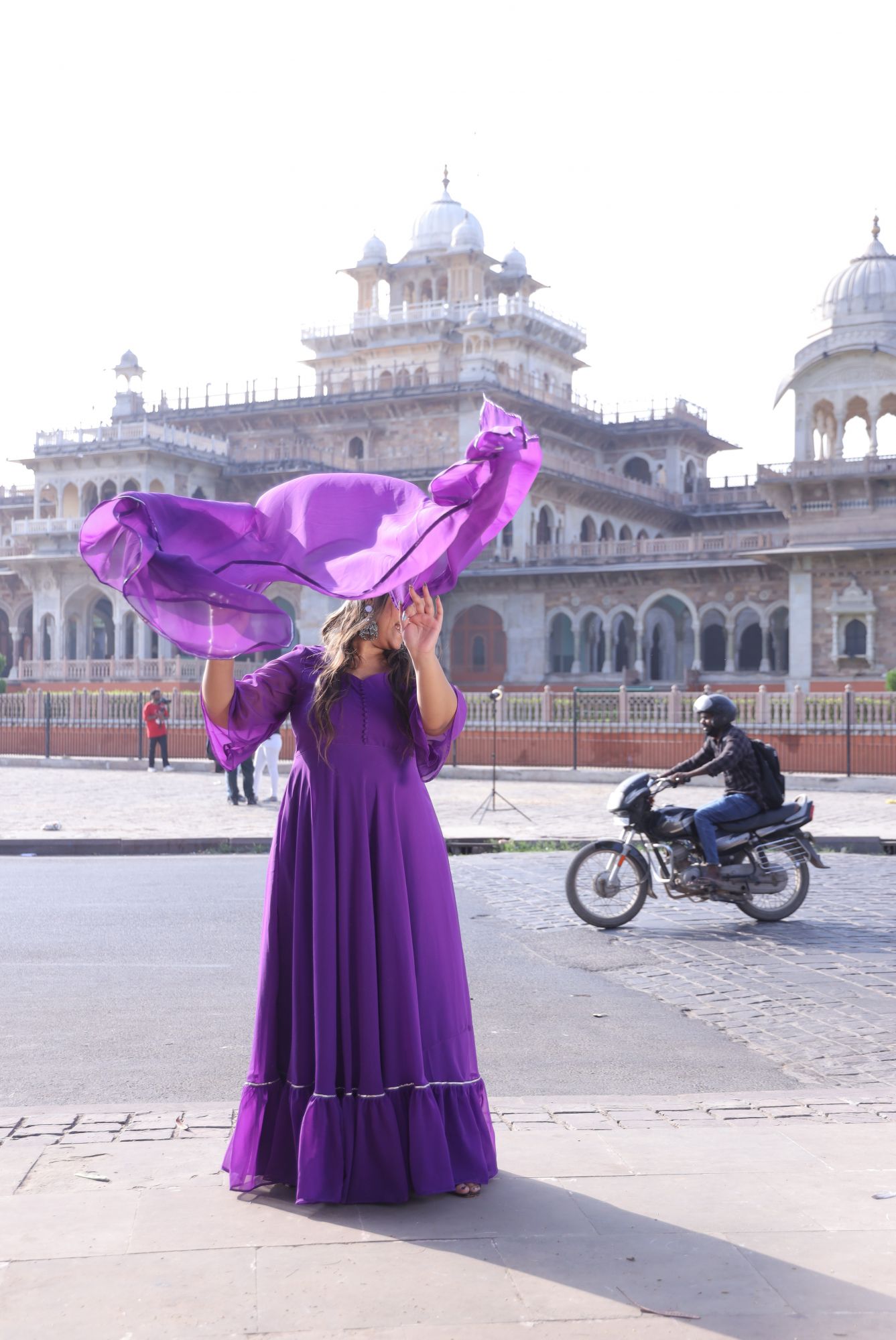 Purple Georgette Anarkali Suit Set