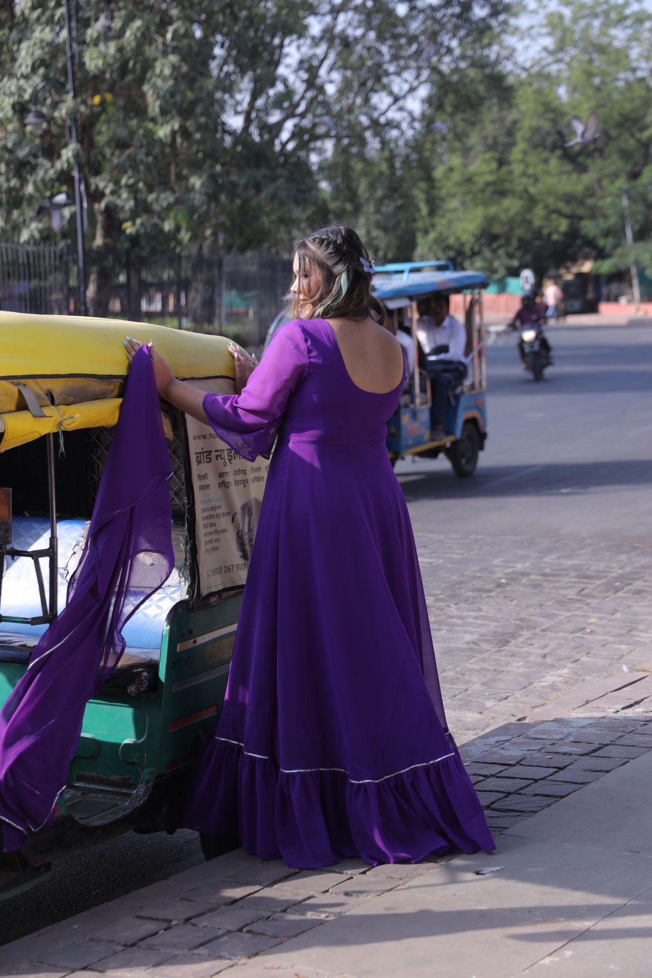 Purple Georgette Anarkali Suit Set