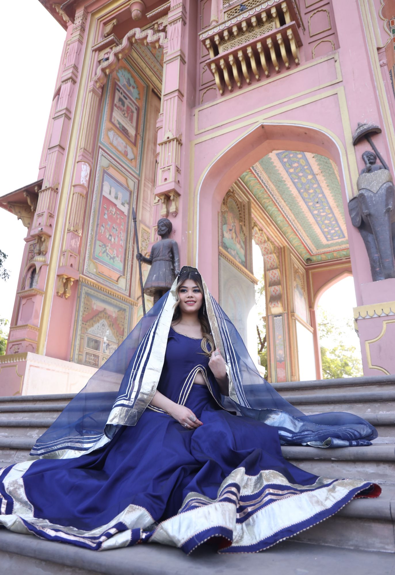 Blue Gota Work Lehenga Set