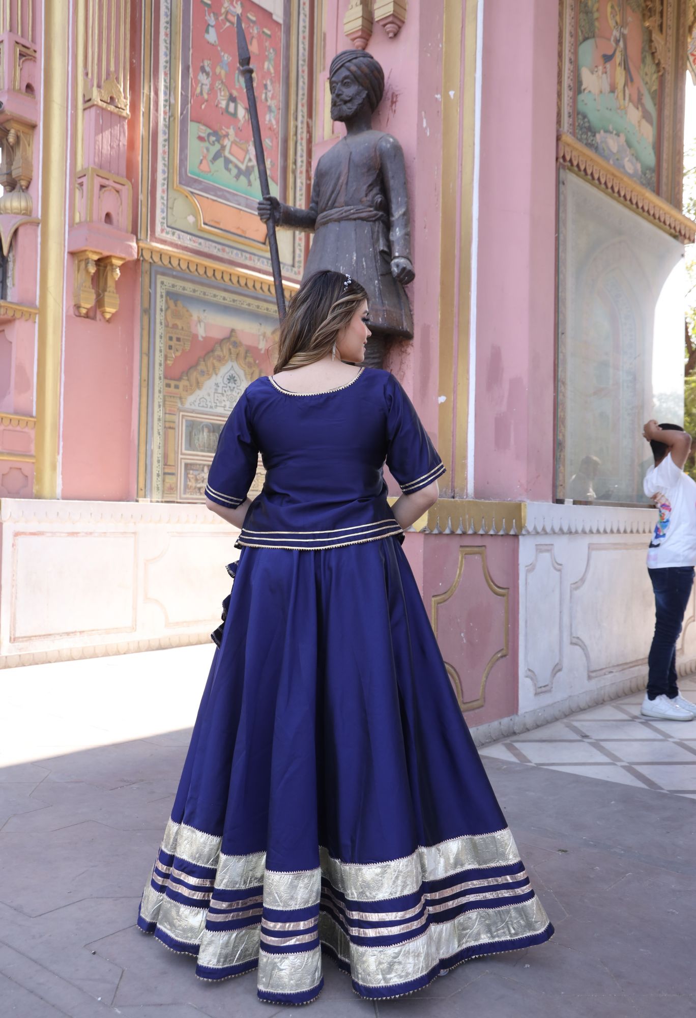 Blue Gota Work Lehenga Set