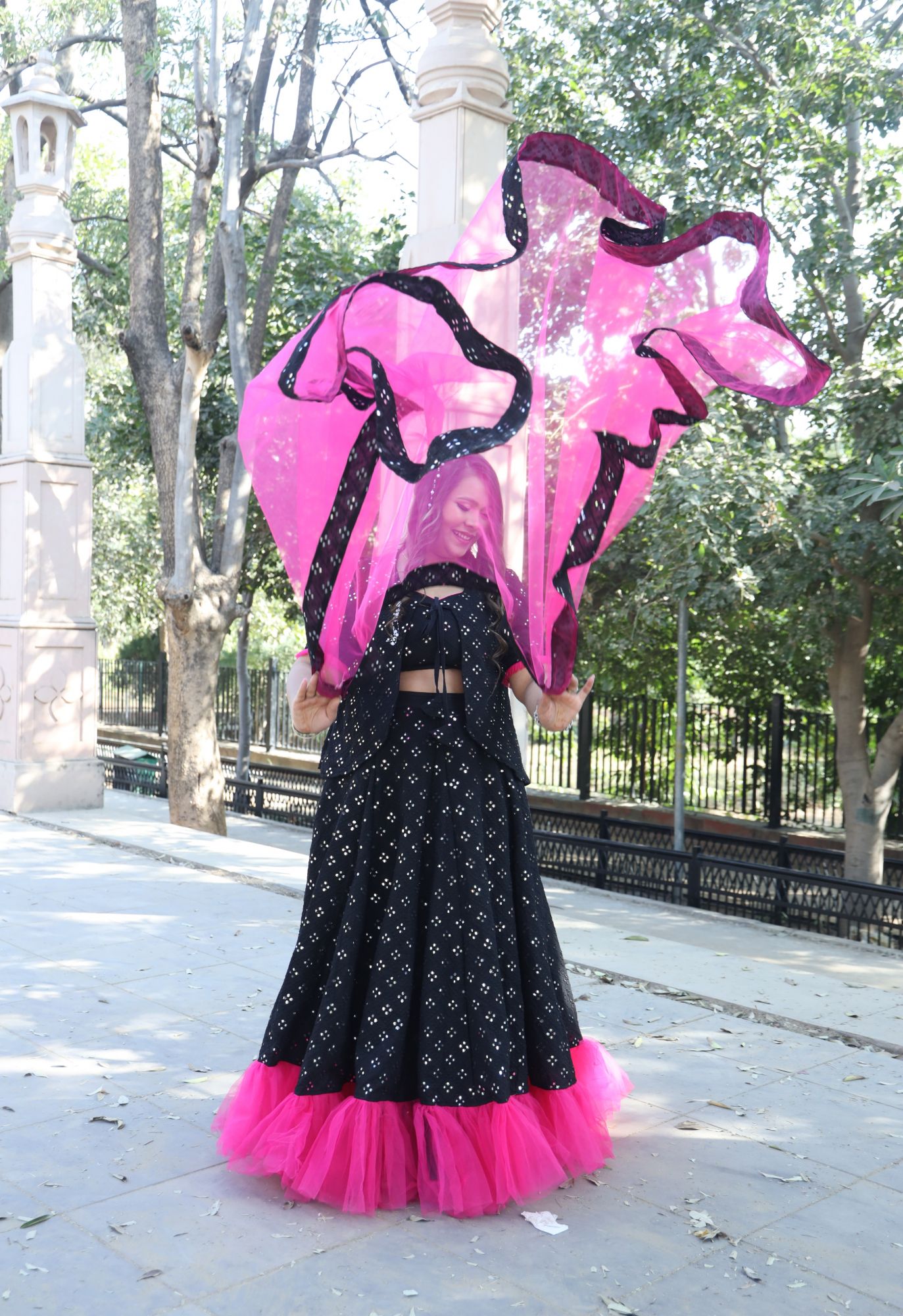 Black Mirror Work Lehenga Set