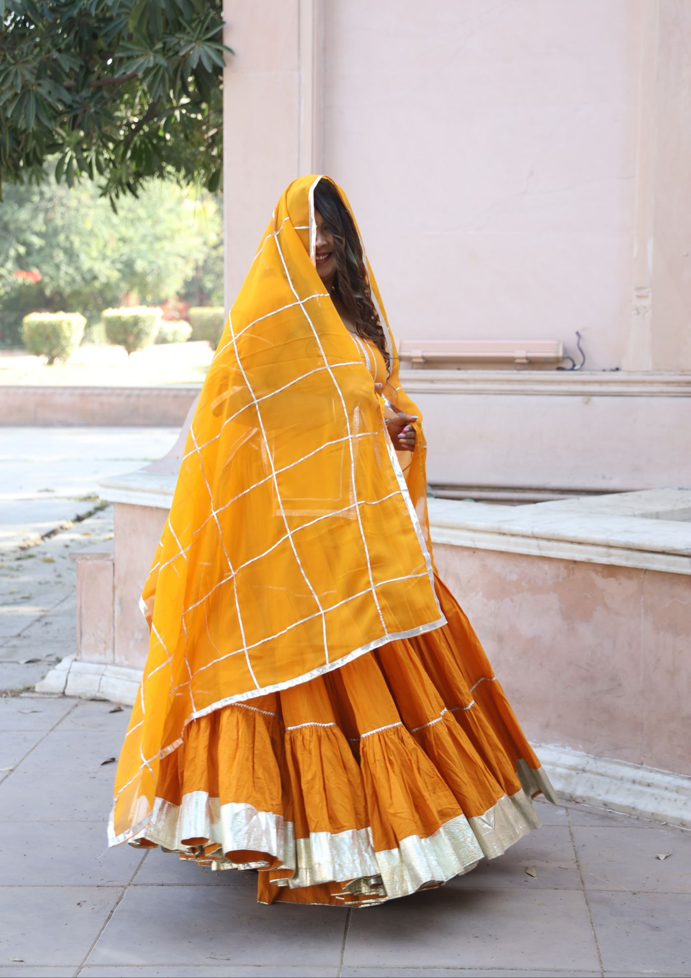 Zahra Mustard Lehenga Set