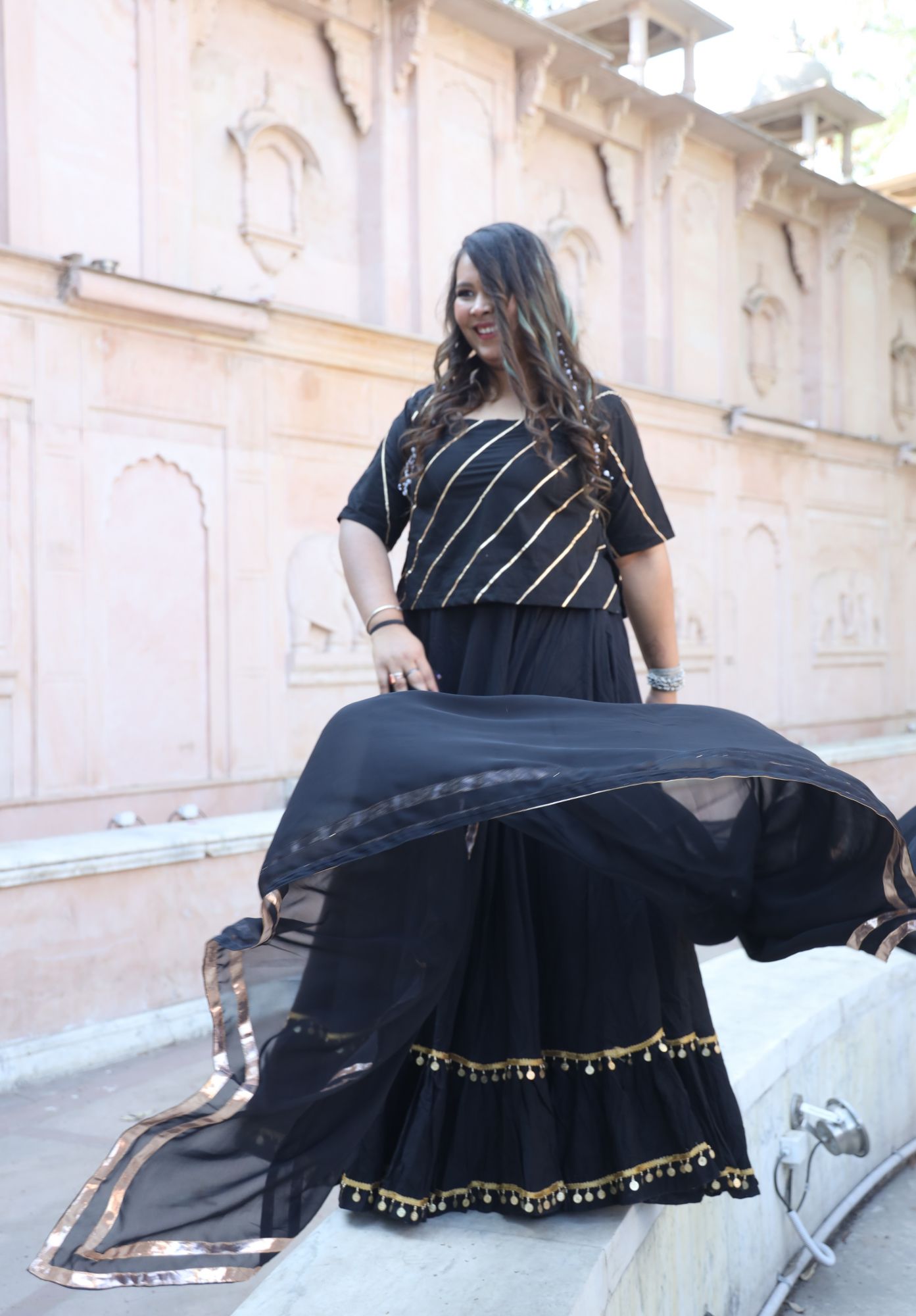 Zahra Black Lehenga Set