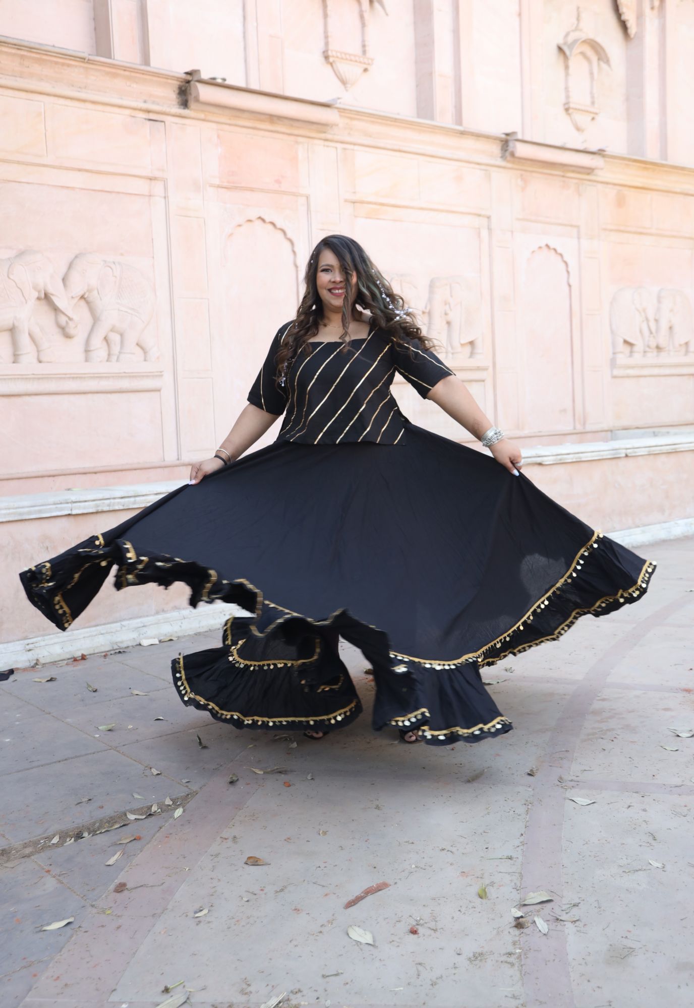 Zahra Black Lehenga Set