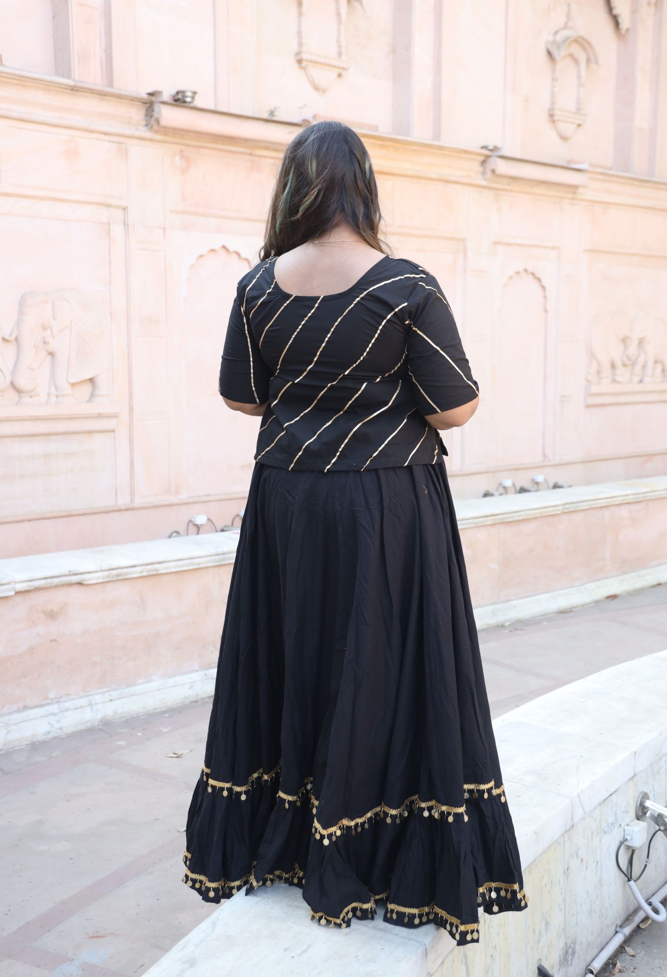 Zahra Black Lehenga Set