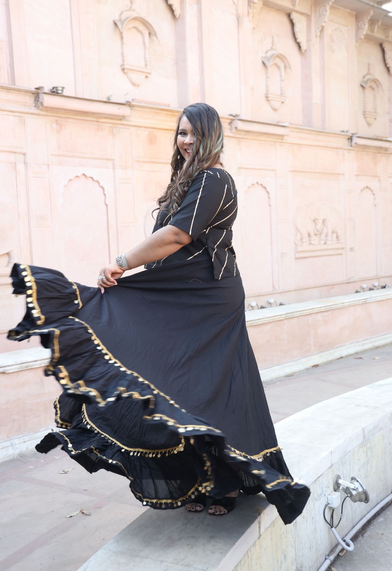 Zahra Black Lehenga Set