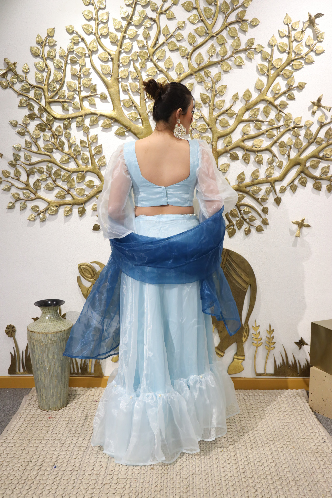 Blue Orgenza Lehenga Set