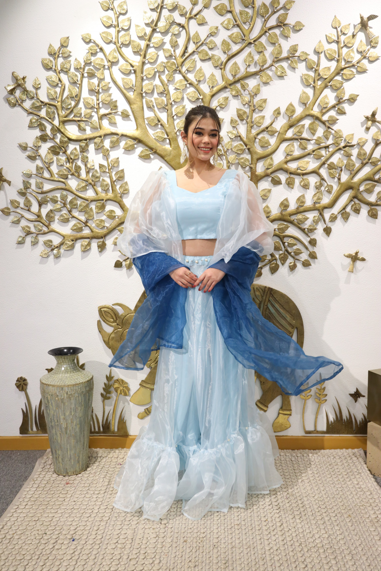 Blue Orgenza Lehenga Set