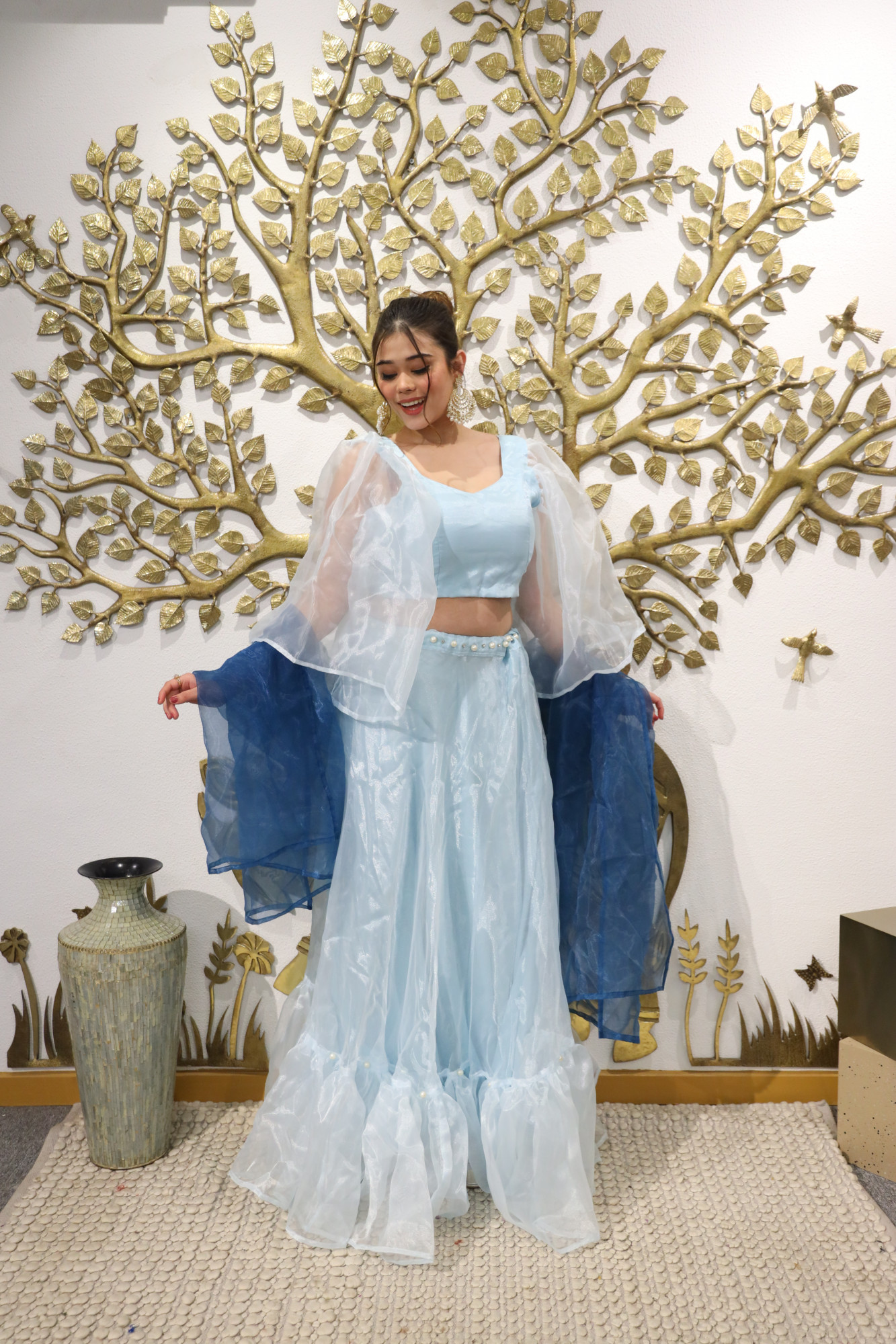 Blue Orgenza Lehenga Set