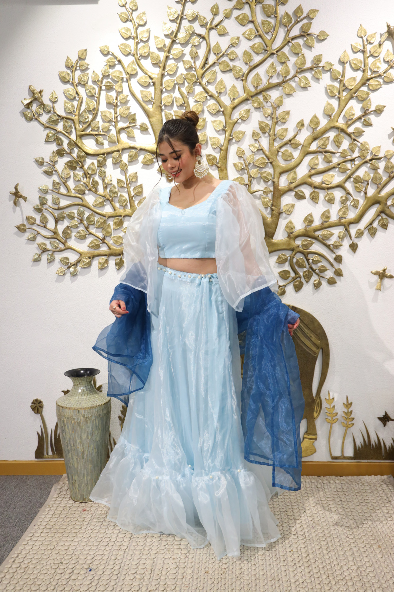Blue Orgenza Lehenga Set