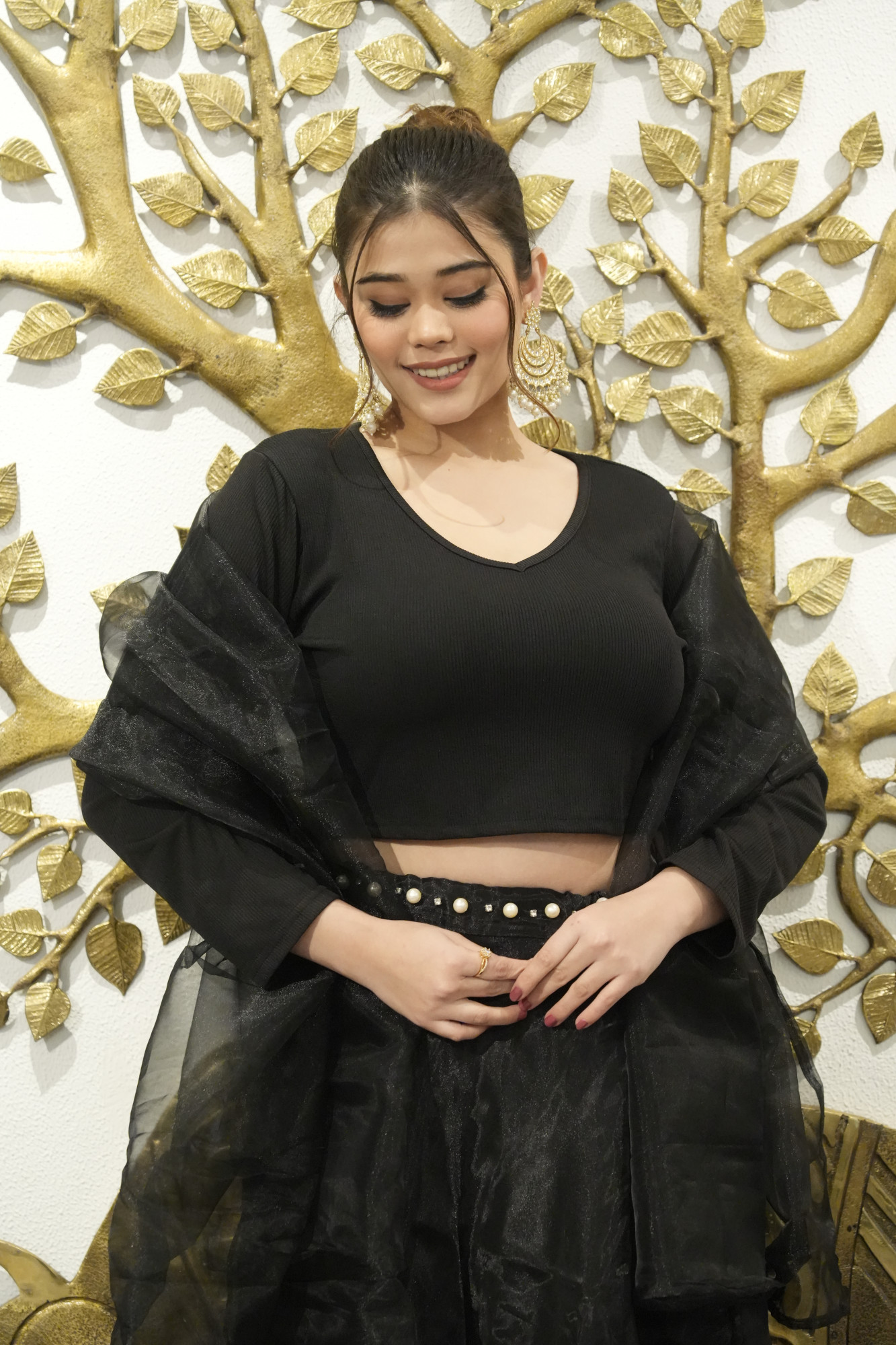 Black Orgenza Lehenga Set