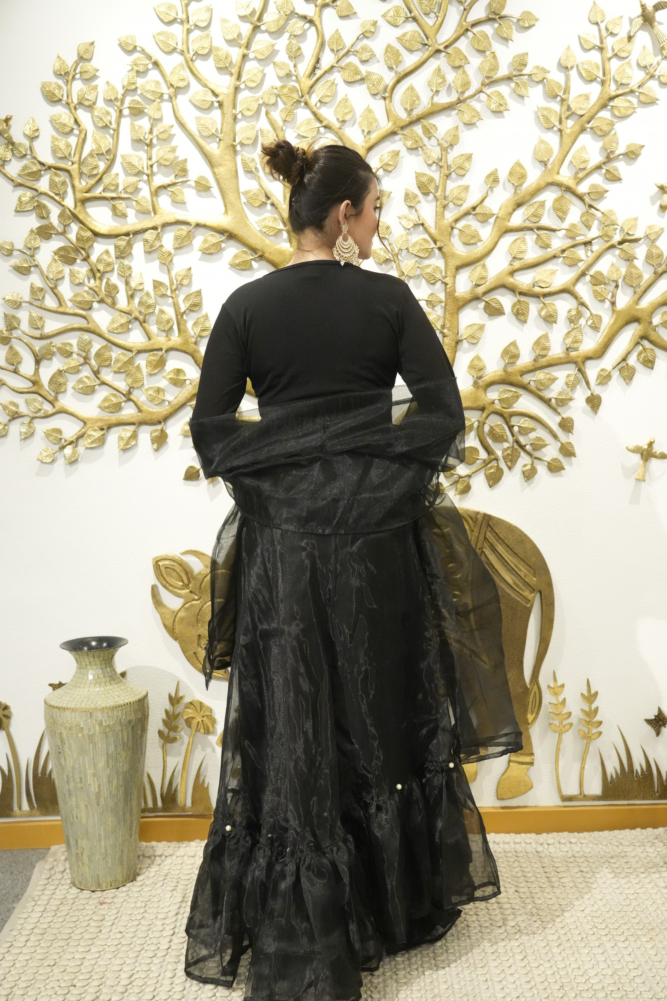 Black Orgenza Lehenga Set