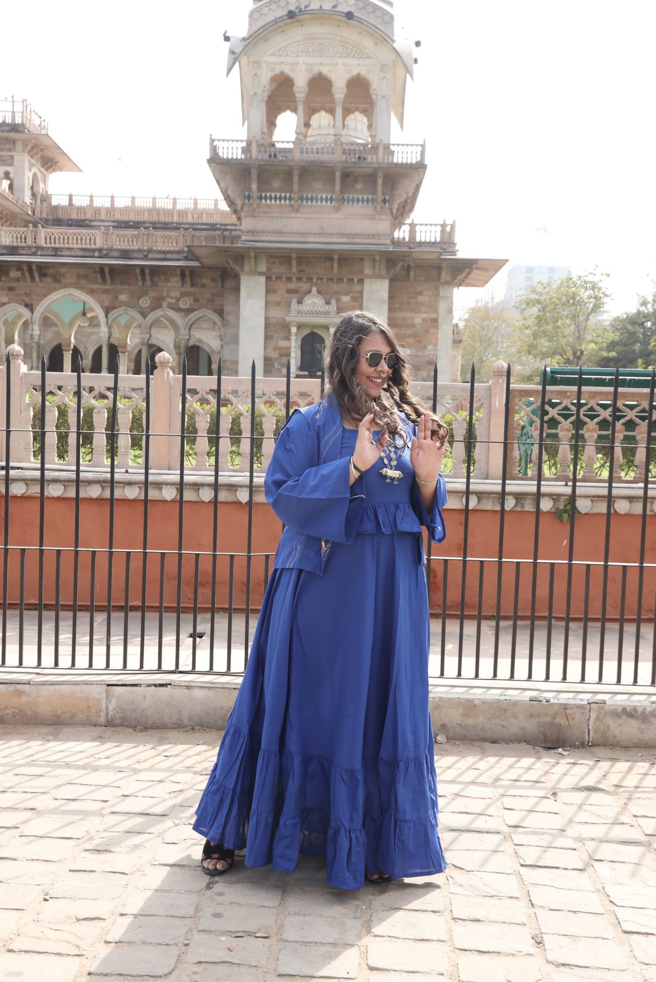 Royal Blue Coord Set With Jacket