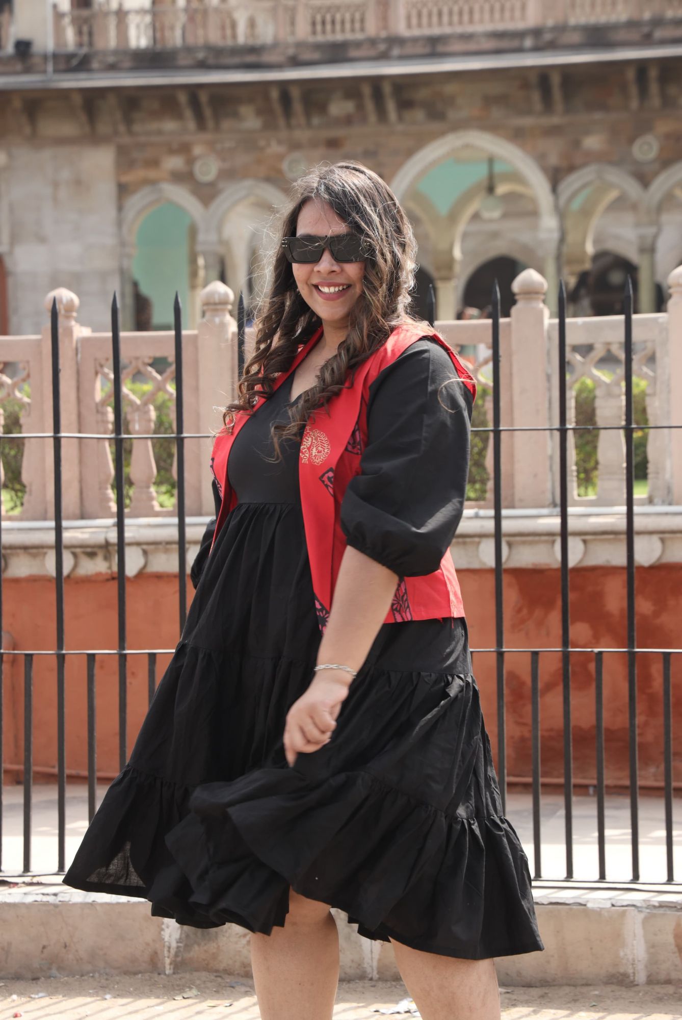 Mystic Black Dress With Red Jacket