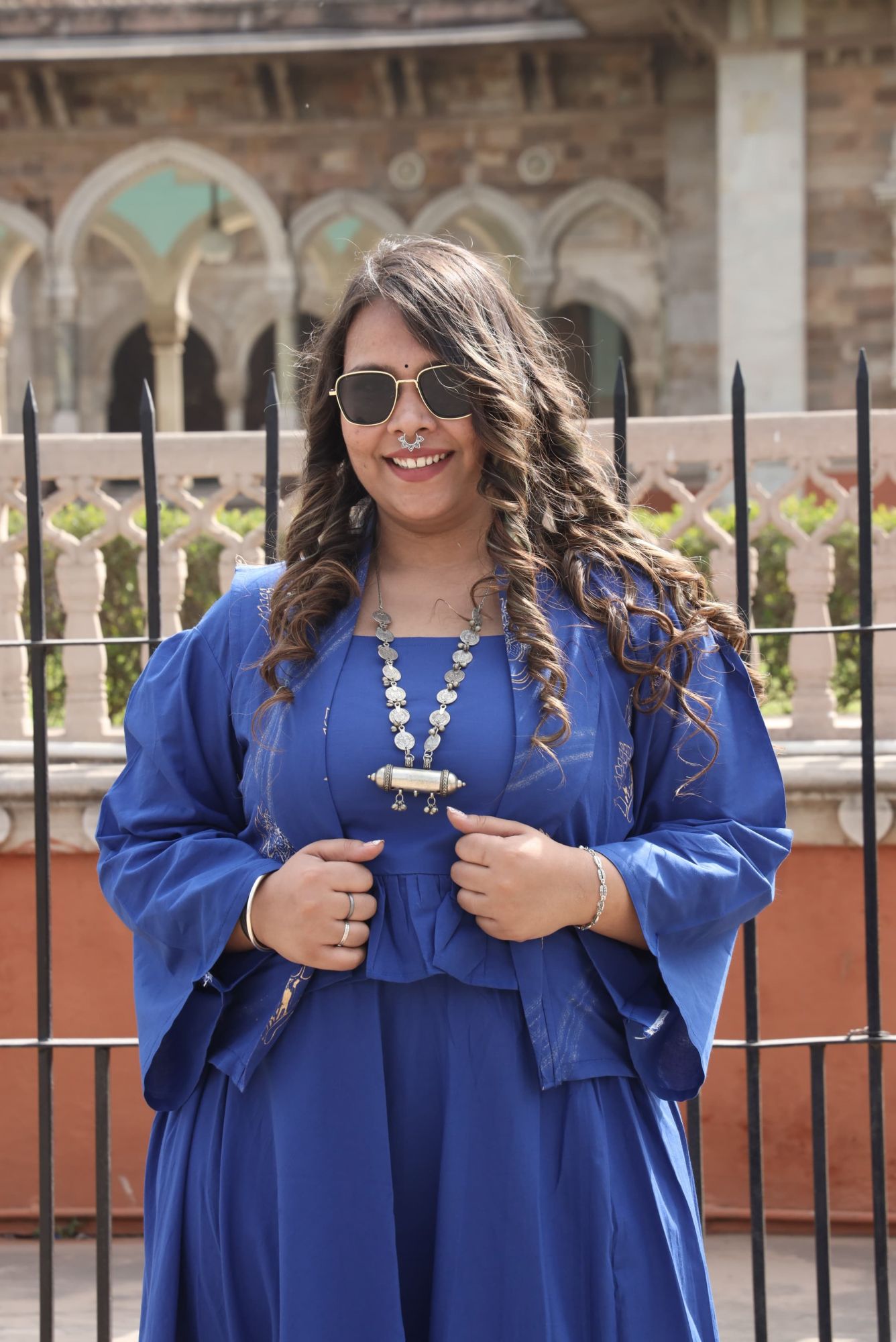 Royal Blue Coord Set With Jacket