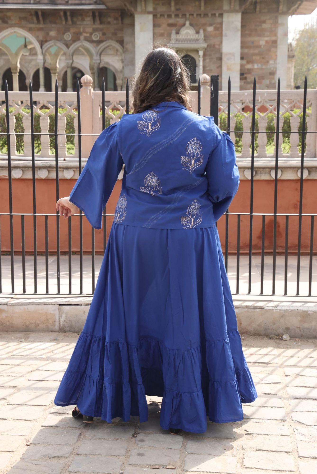 Royal Blue Coord Set With Jacket