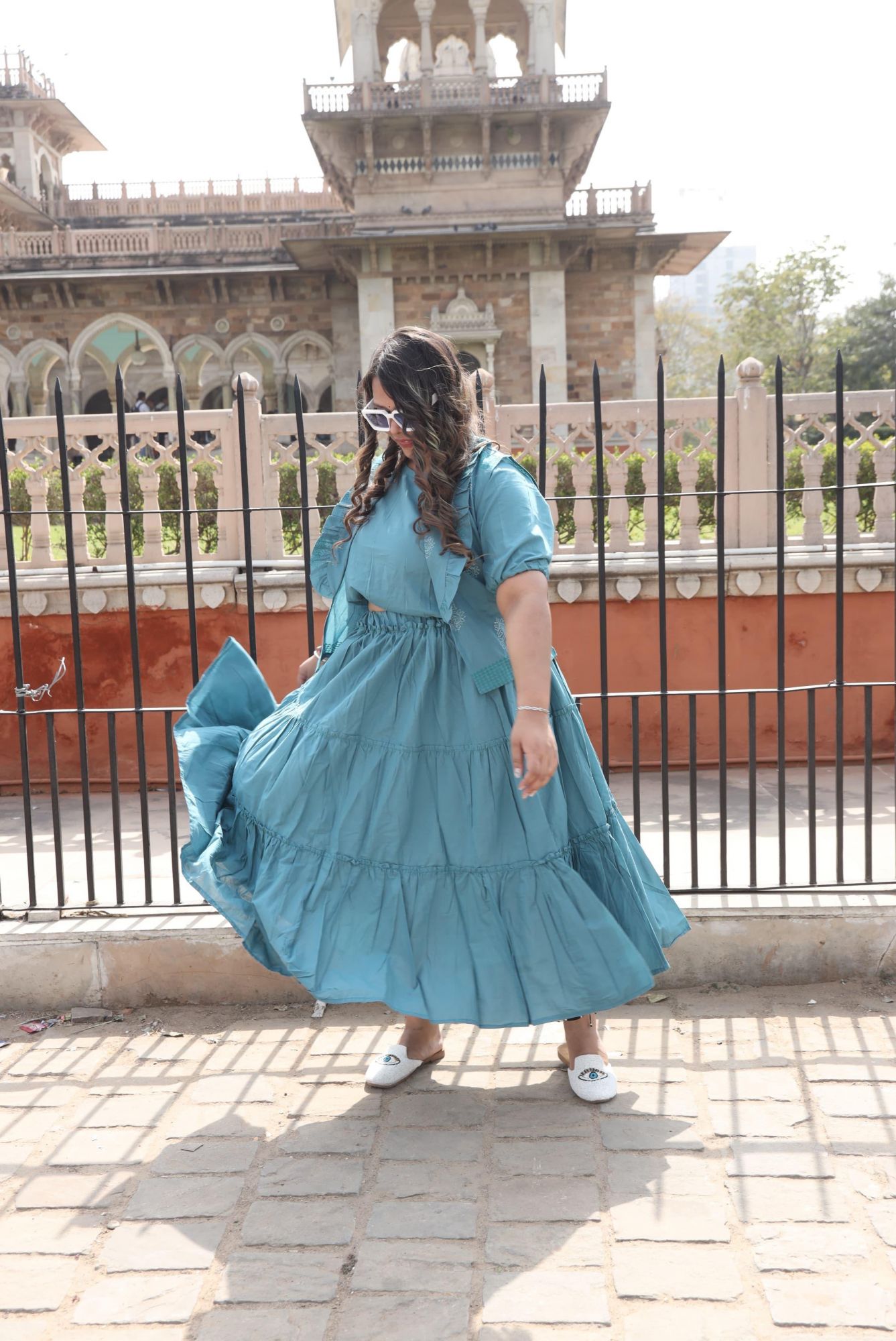 Teal Coord Set With Jacket