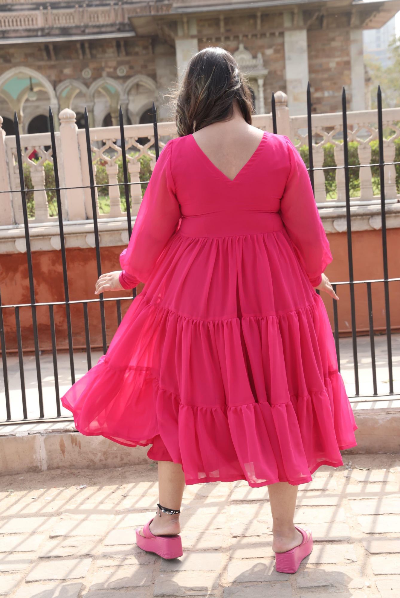Pink Tiered Short Dress