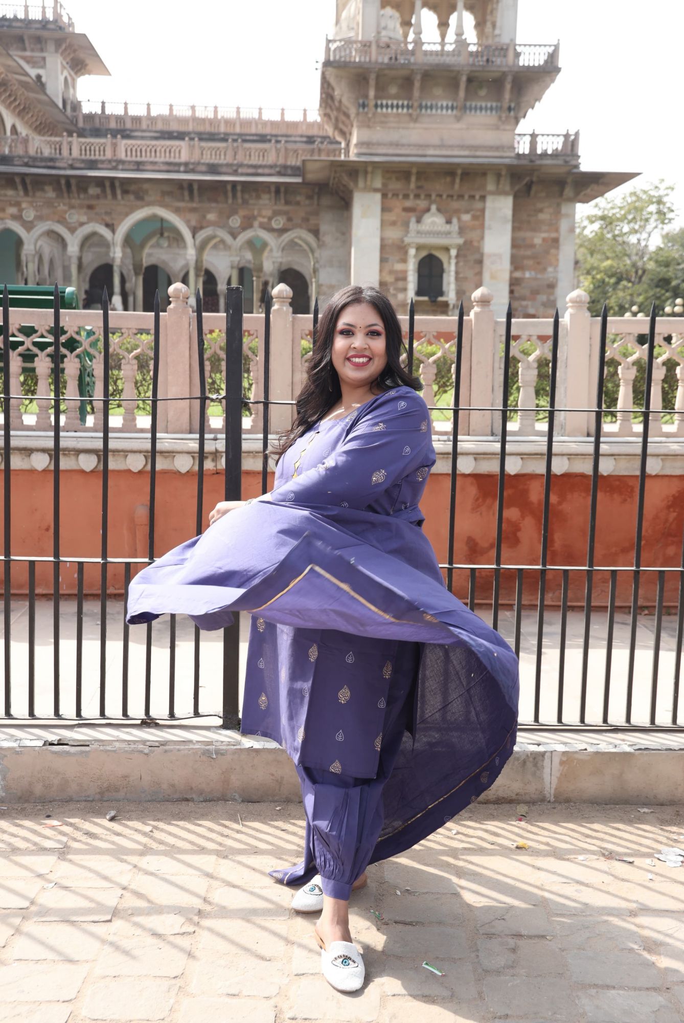 Purple Handblock Suit Set