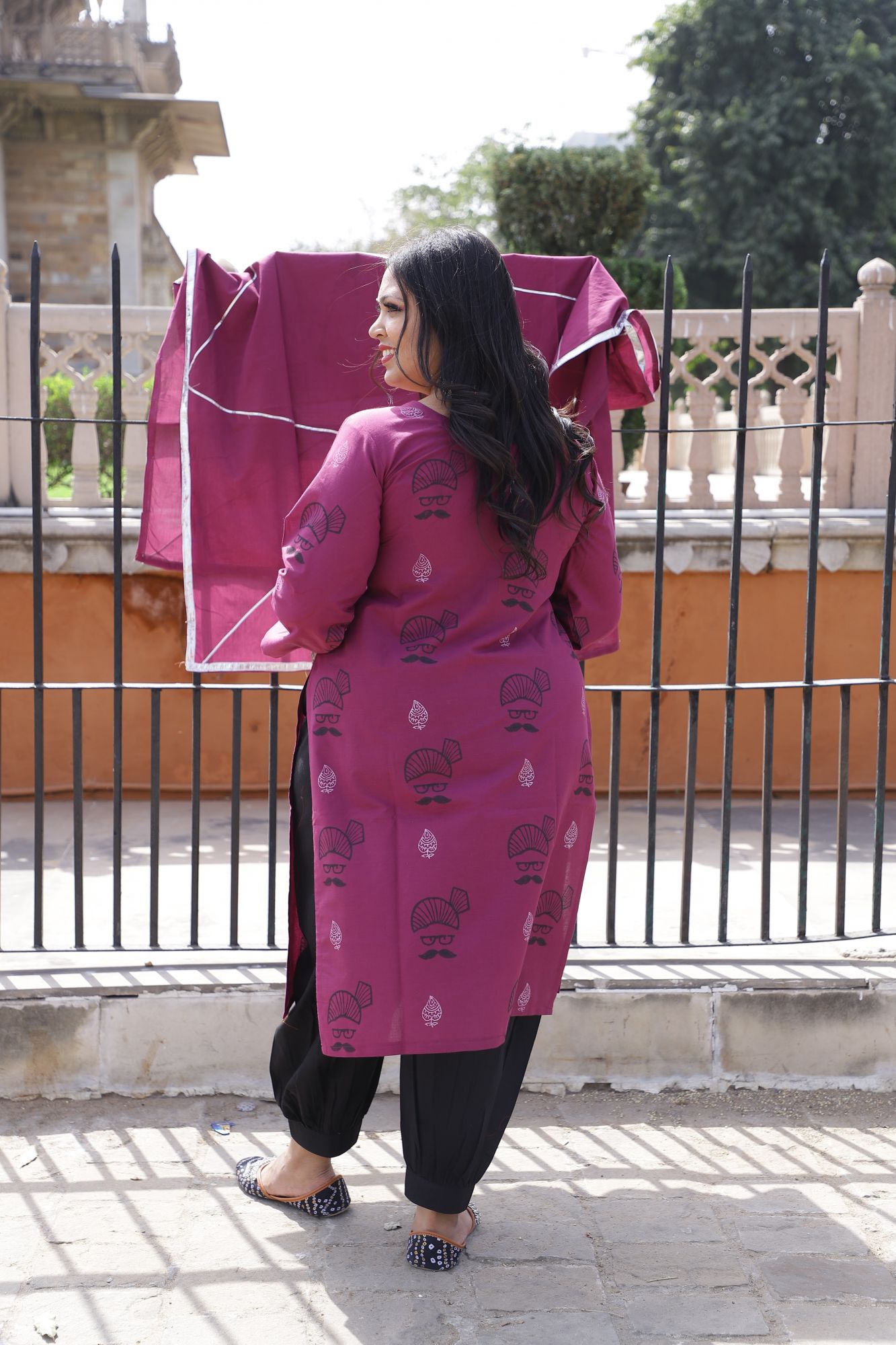 Wine Handblock Suit Set
