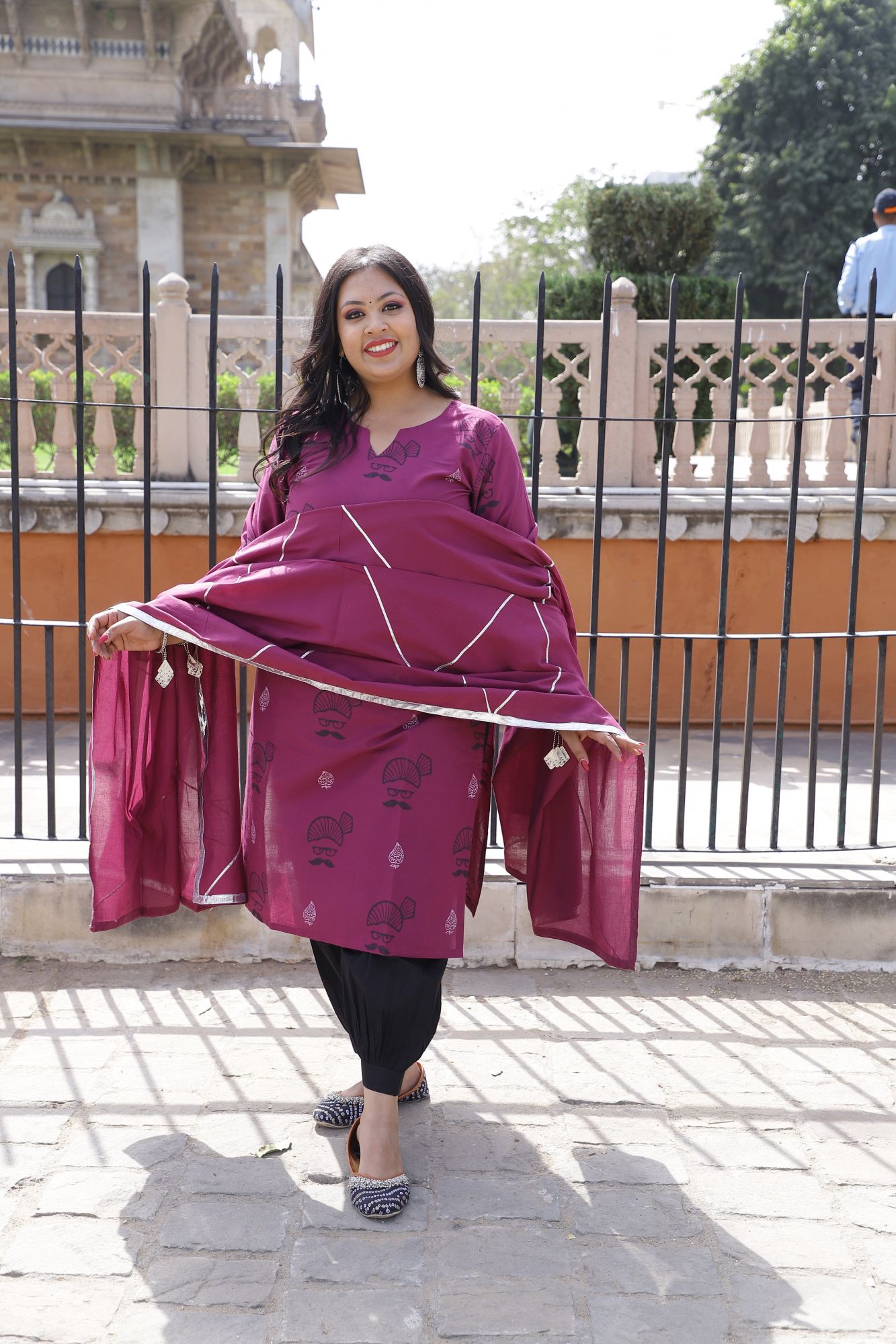 Wine Handblock Suit Set