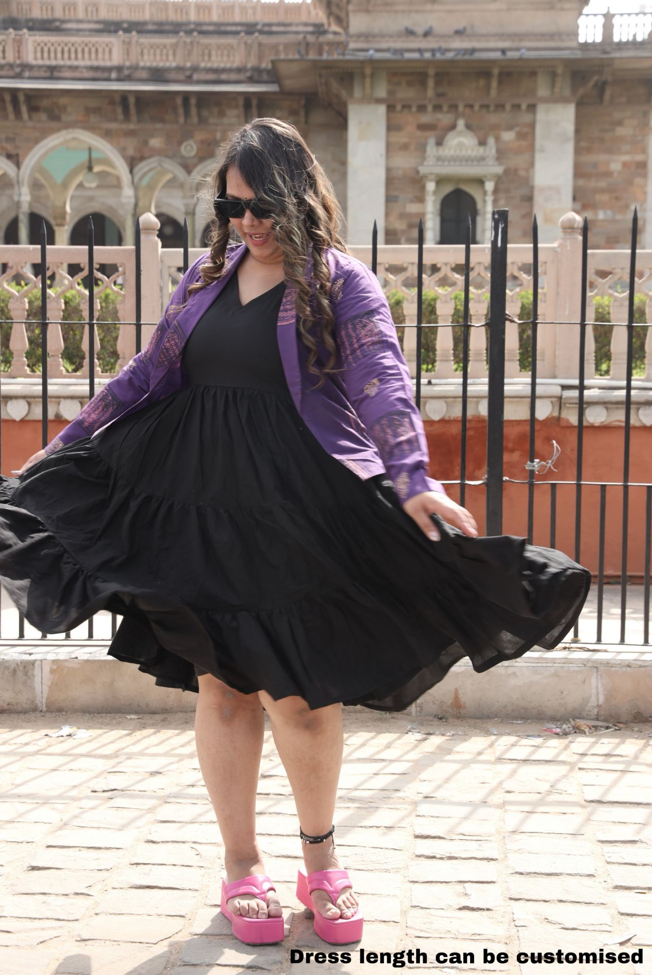 Mystic Black Dress With Purple Jacket