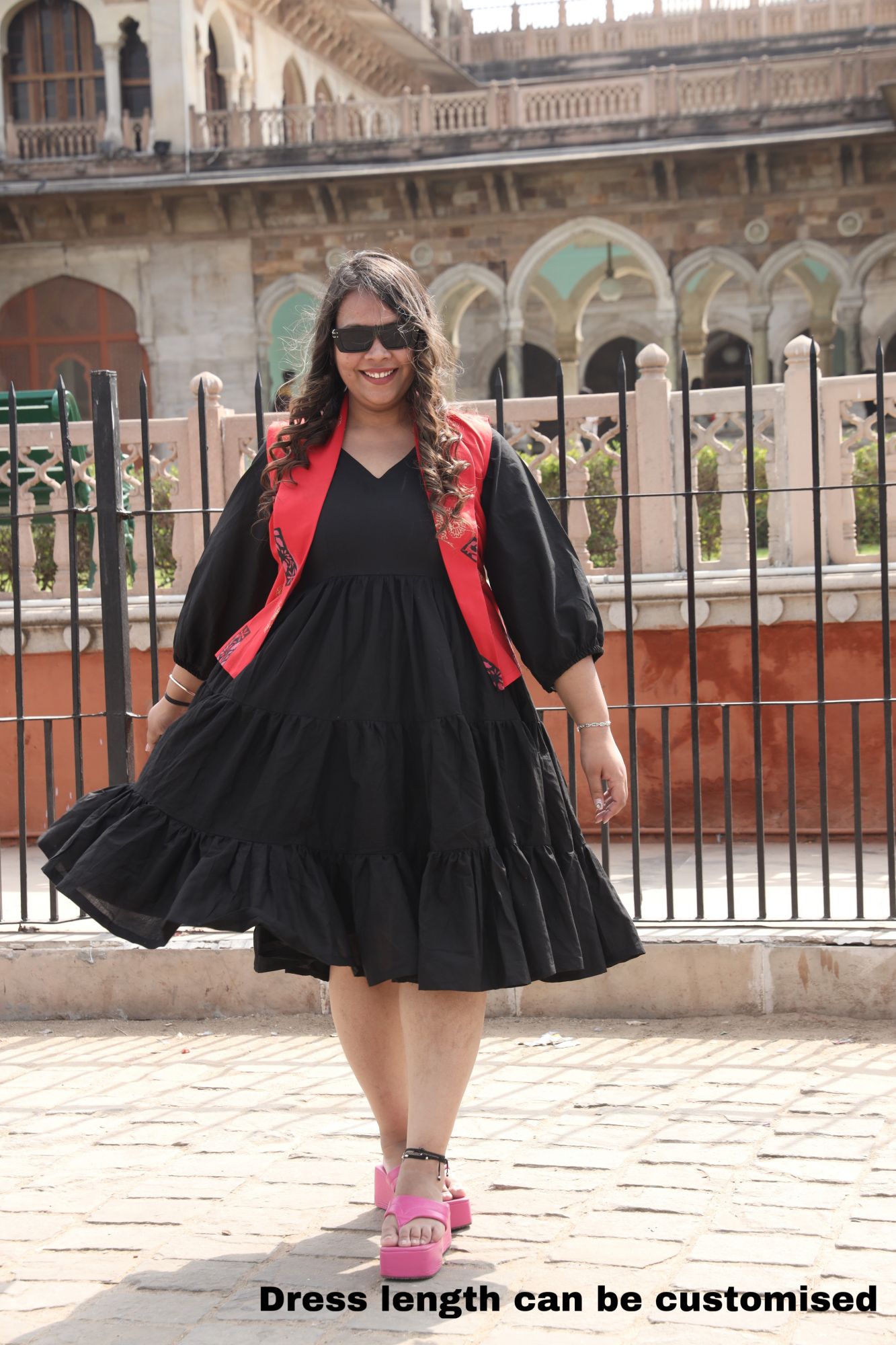 Mystic Black Dress With Red Jacket