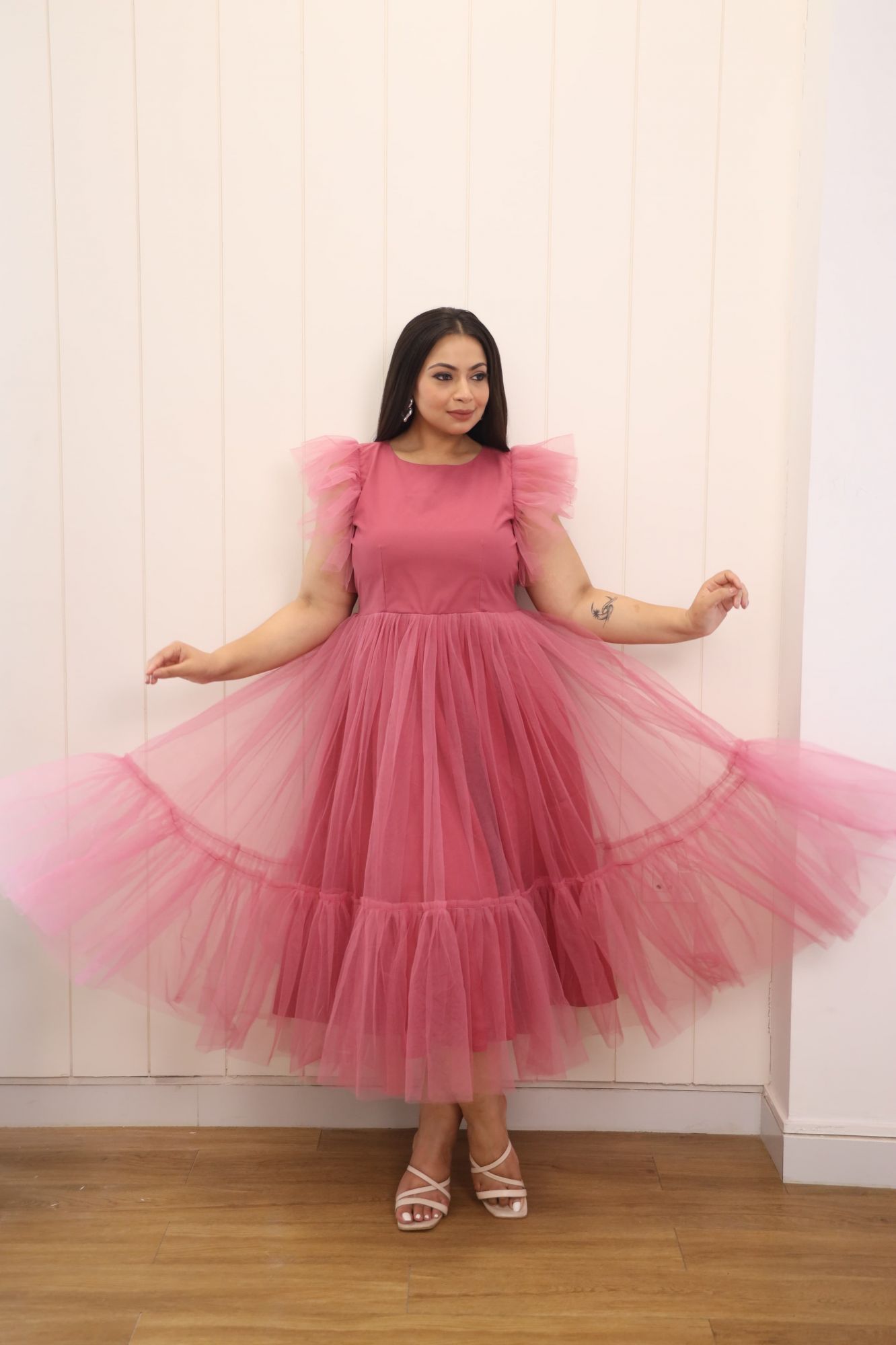 Dark Onion Flared Short Dress